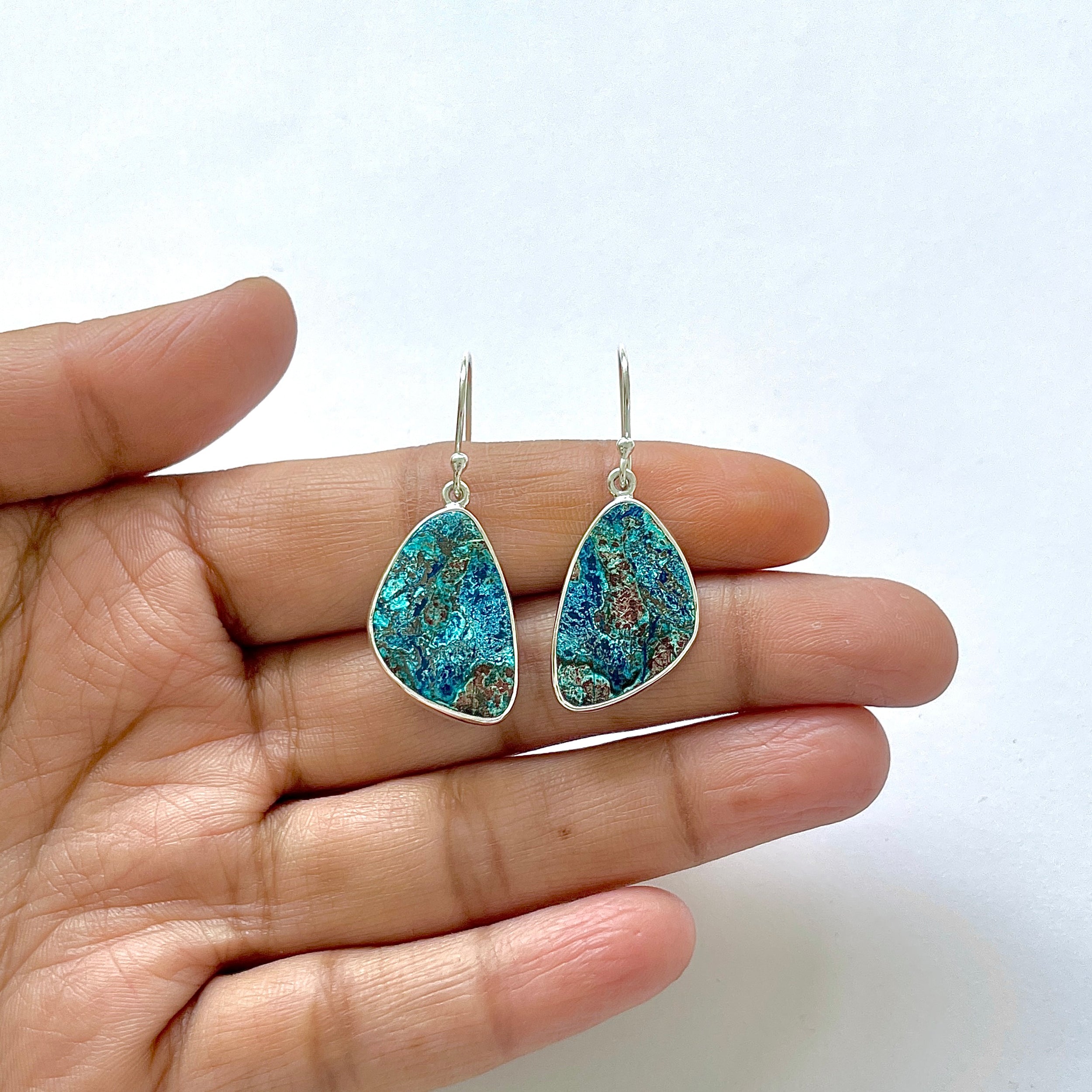 Shattuckite Earring-(STK-3-29)