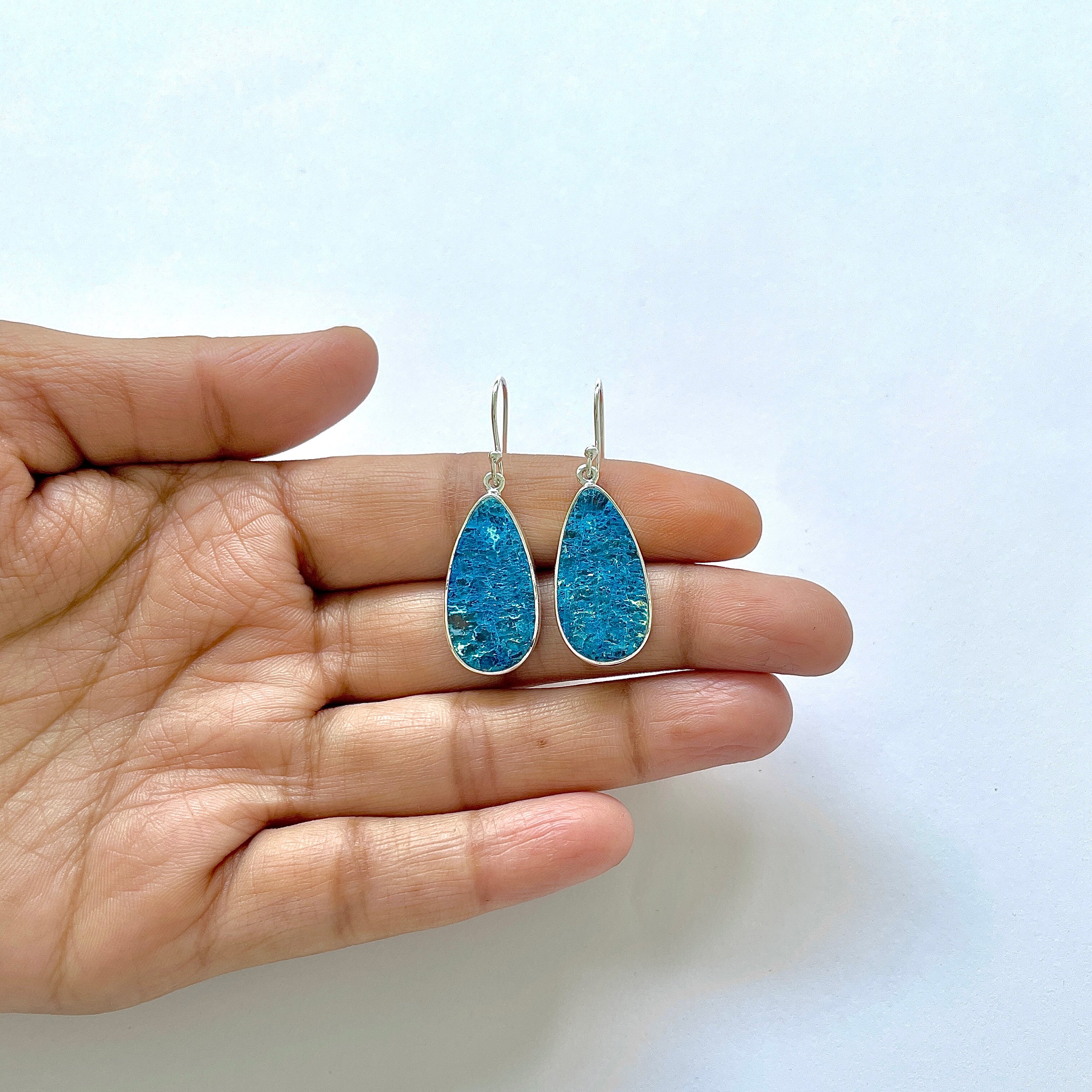 Shattuckite Earring-(STK-3-3)