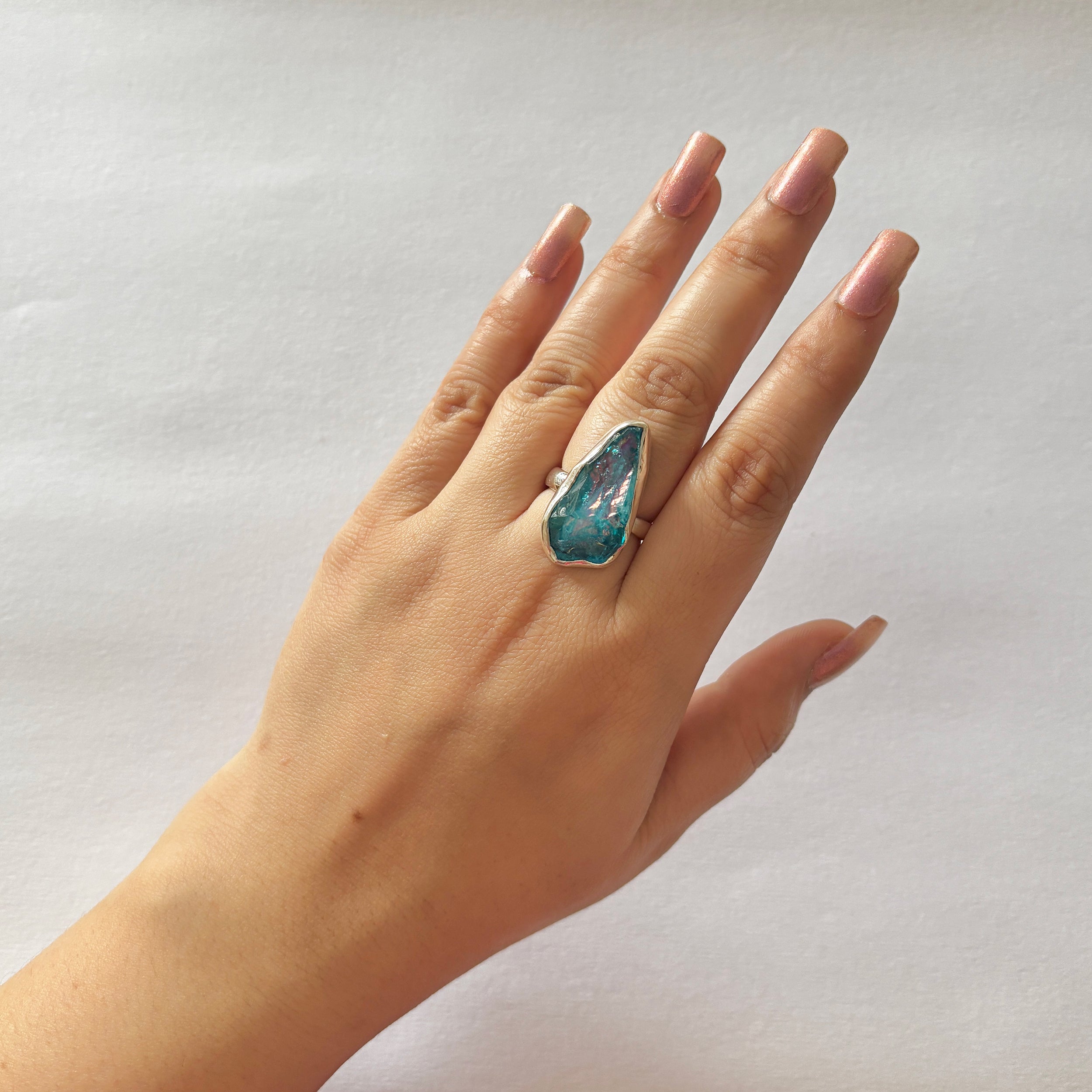 Titanium Druzy Blue Ring-(TDB-2-11)