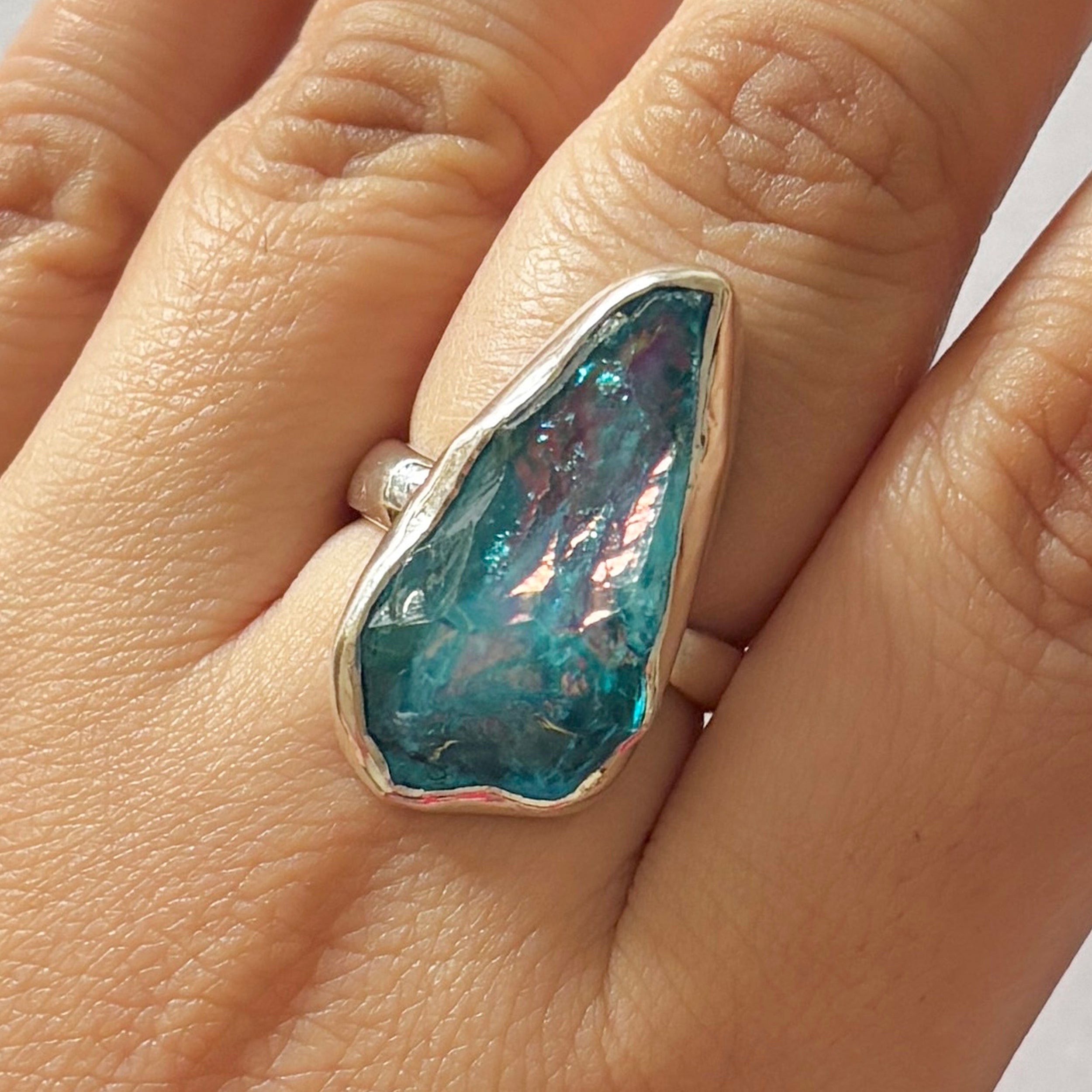 Titanium Druzy Blue Ring-(TDB-2-11)