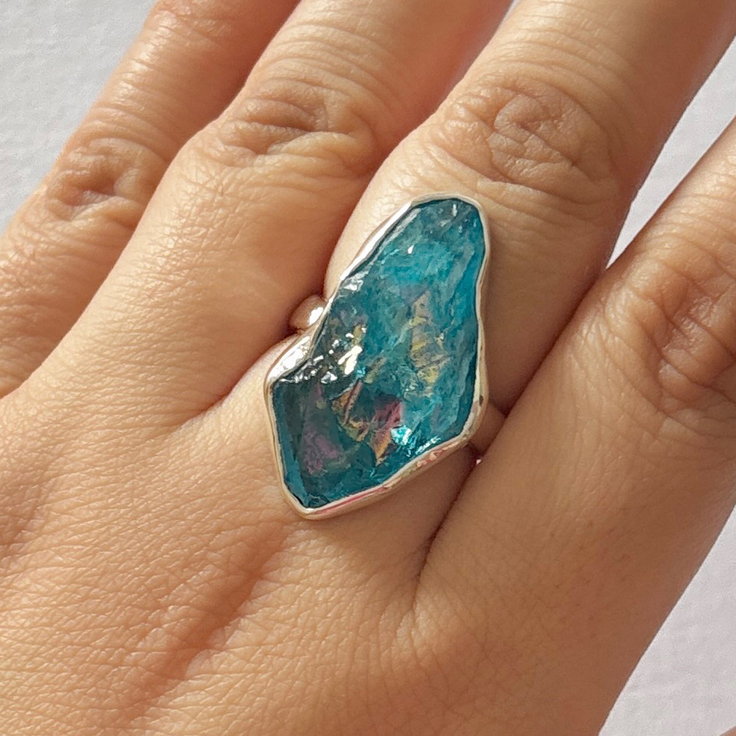 Titanium Druzy Blue Ring-(TDB-2-16)
