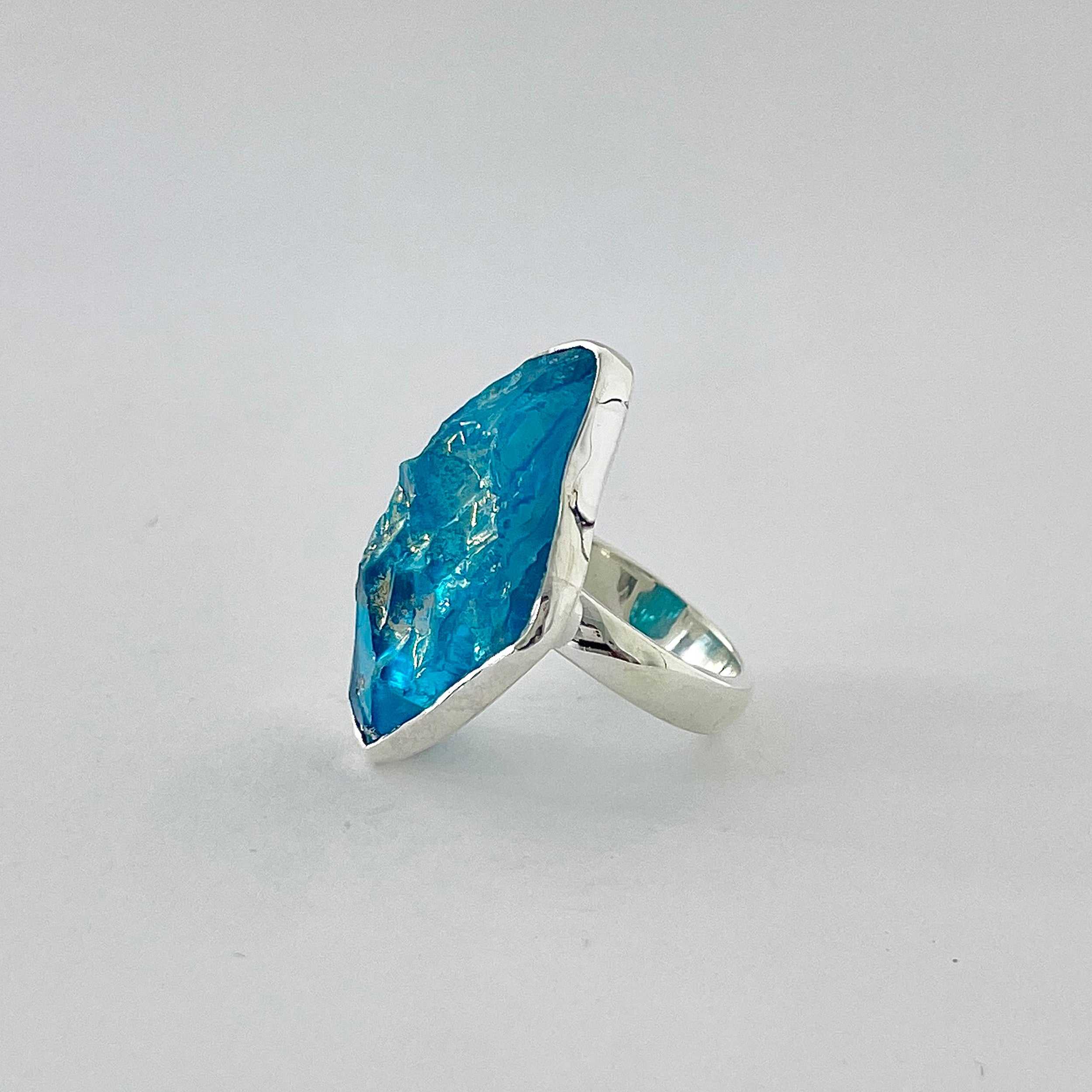 Titanium Druzy Blue Ring-(TDB-2-16)