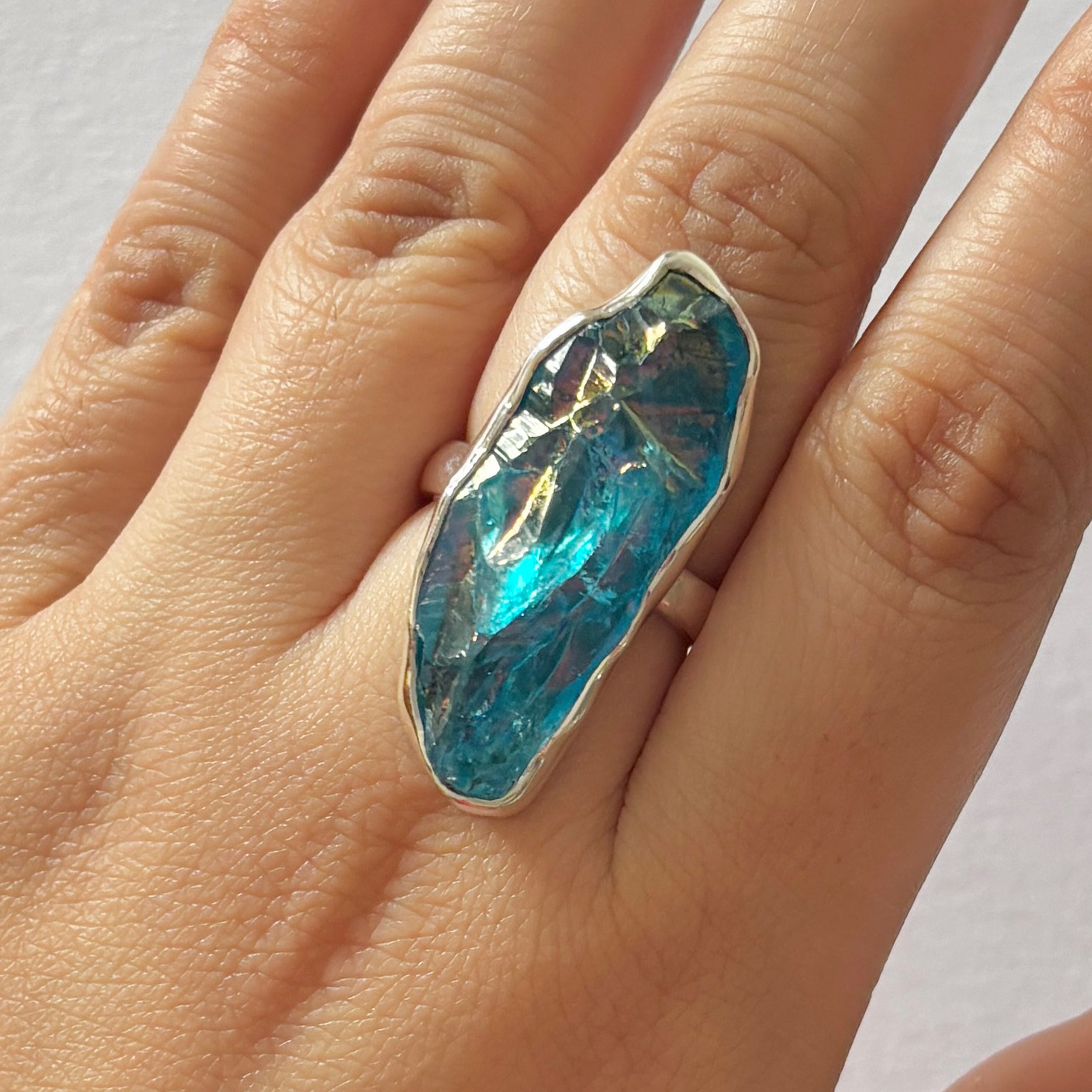 Titanium Druzy Blue Ring-(TDB-2-19)