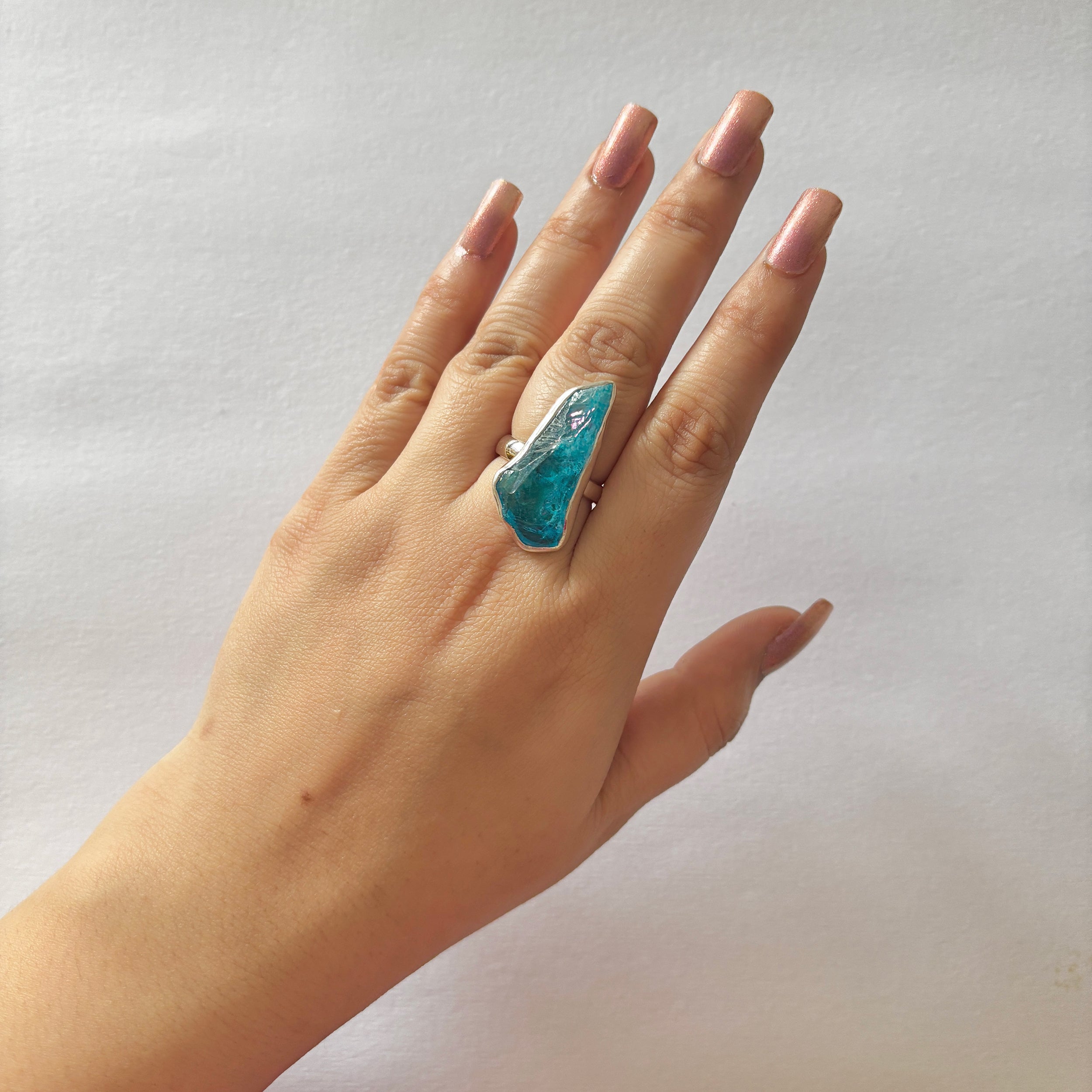 Titanium Druzy Blue Ring-(TDB-2-22)