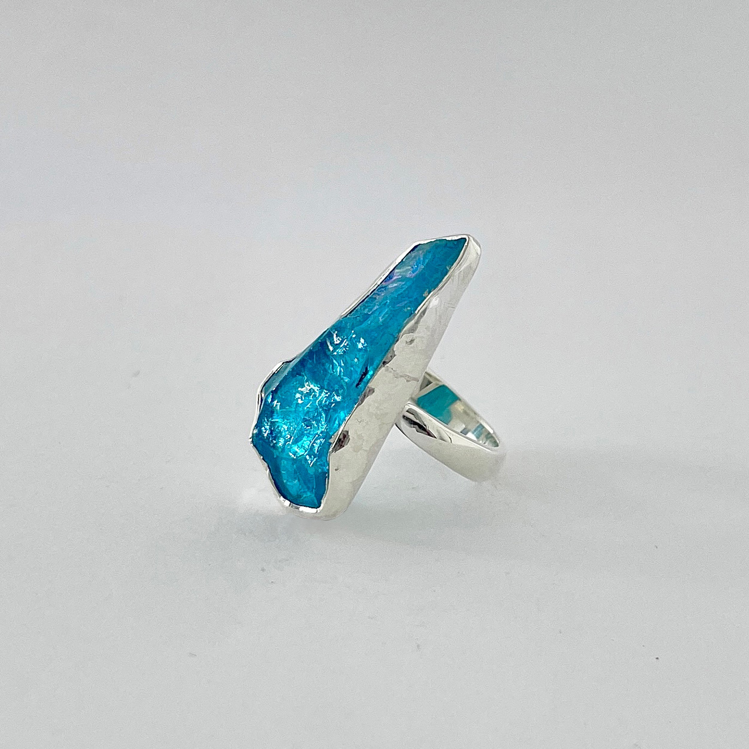 Titanium Druzy Blue Ring-(TDB-2-22)