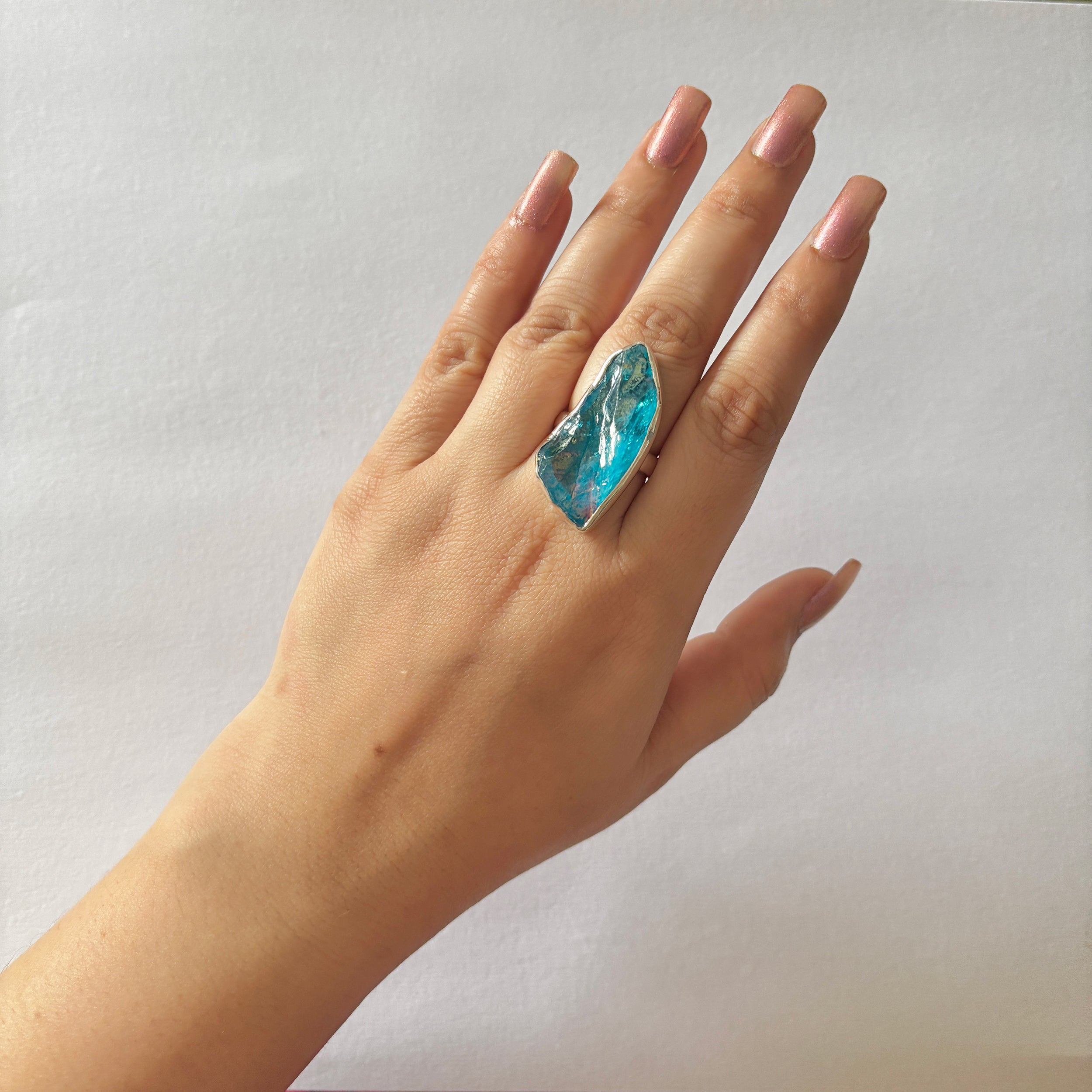 Titanium Druzy Blue Ring-(TDB-2-25)