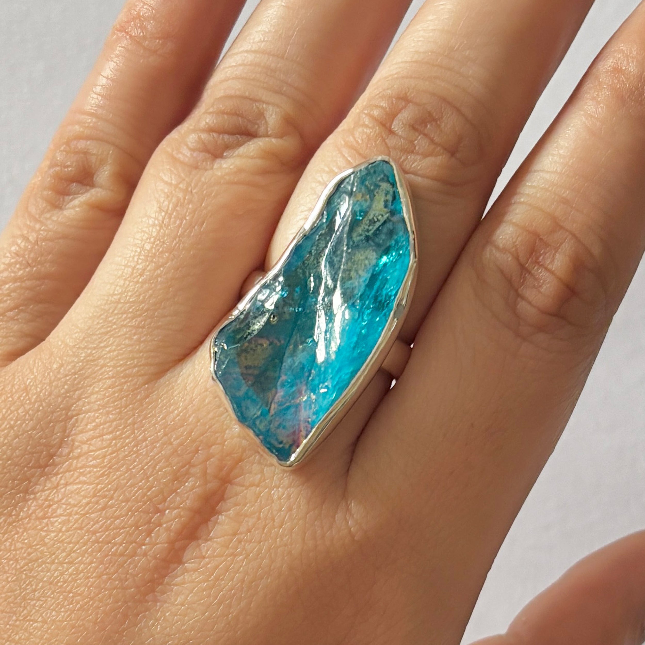 Titanium Druzy Blue Ring-(TDB-2-25)