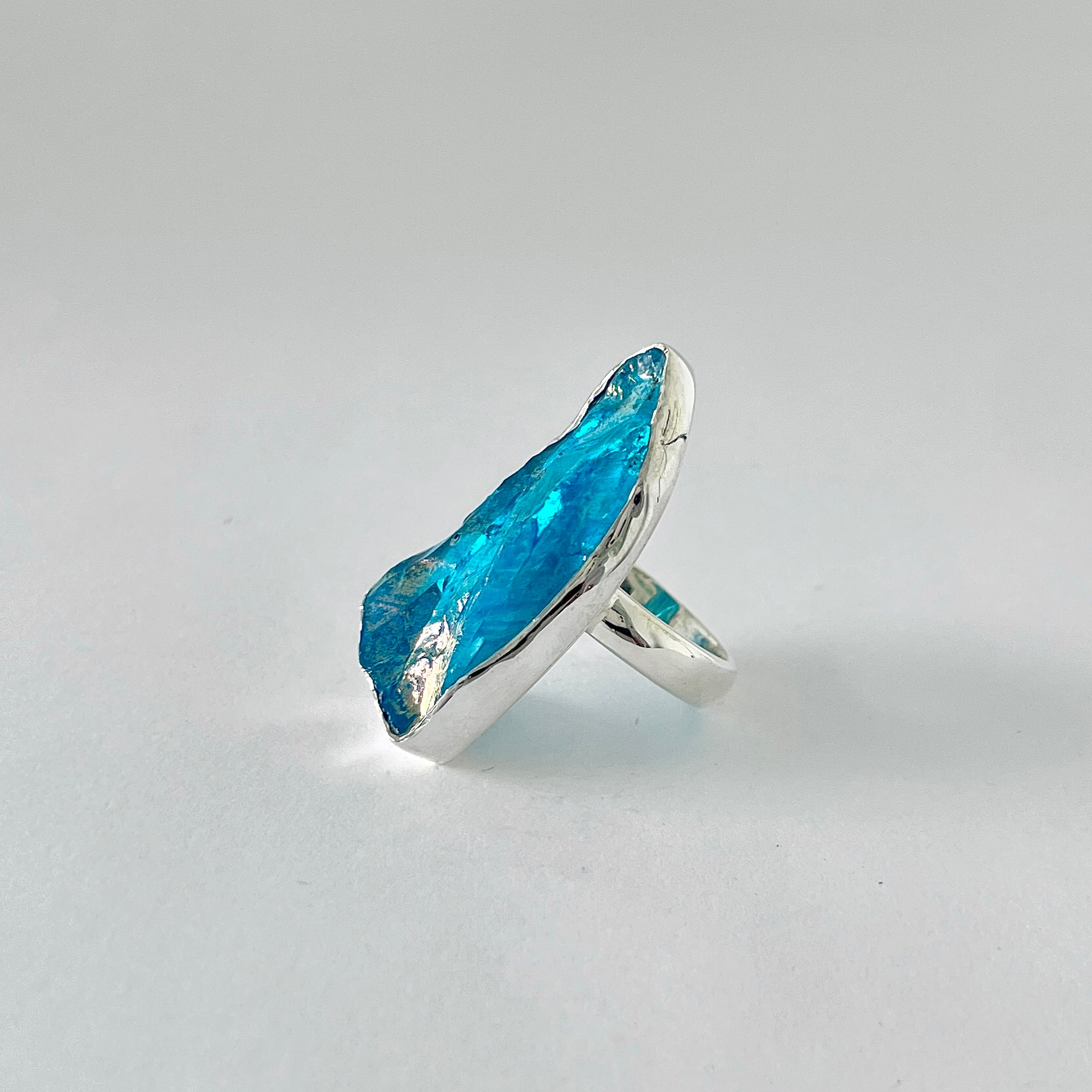 Titanium Druzy Blue Ring-(TDB-2-25)