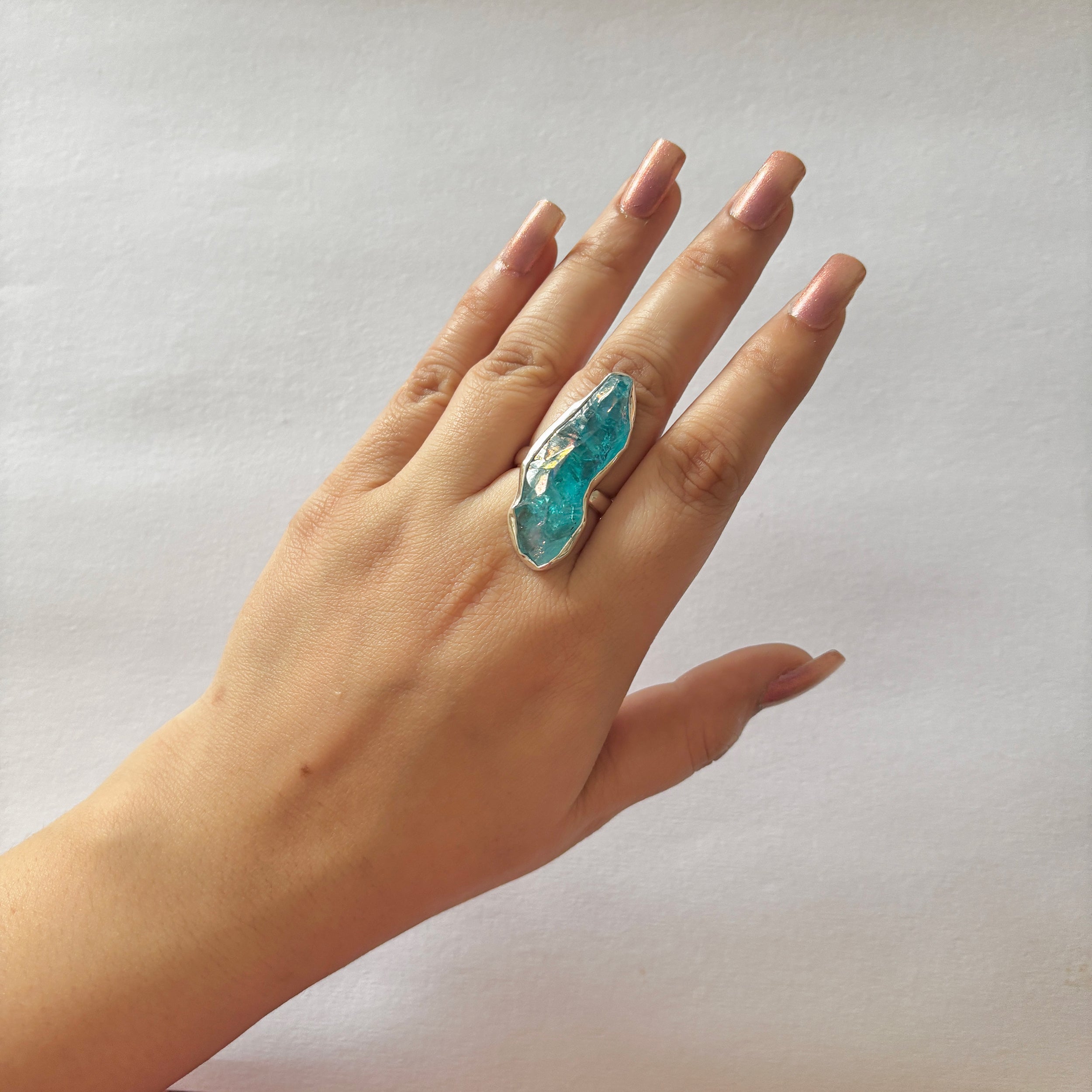 Titanium Druzy Blue Ring-(TDB-2-26)
