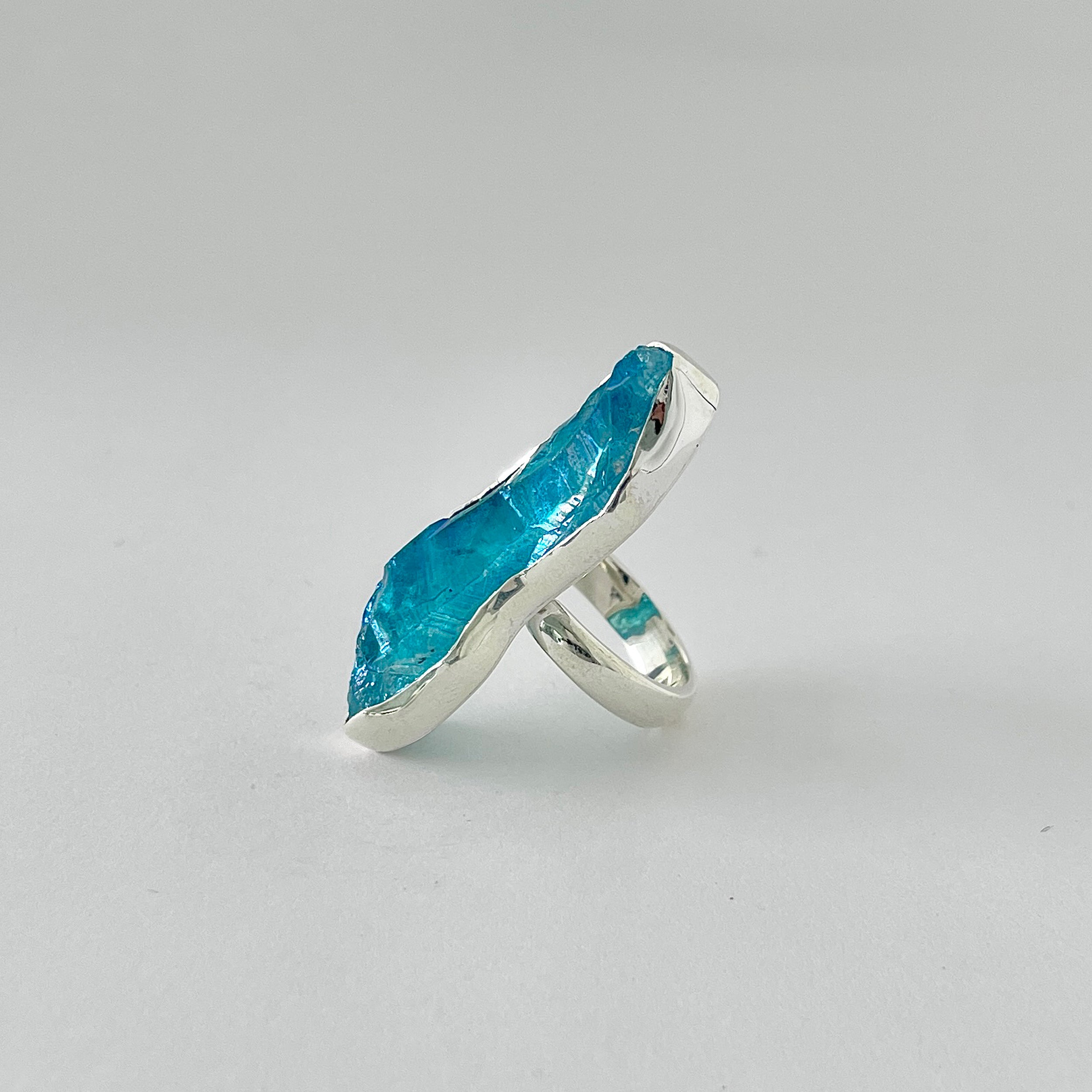 Titanium Druzy Blue Ring-(TDB-2-26)