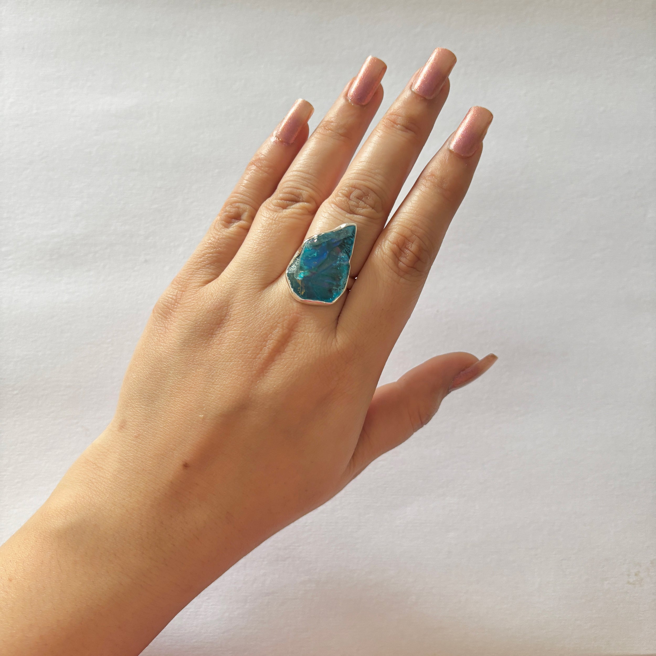 Titanium Druzy Blue Ring-(TDB-2-29)