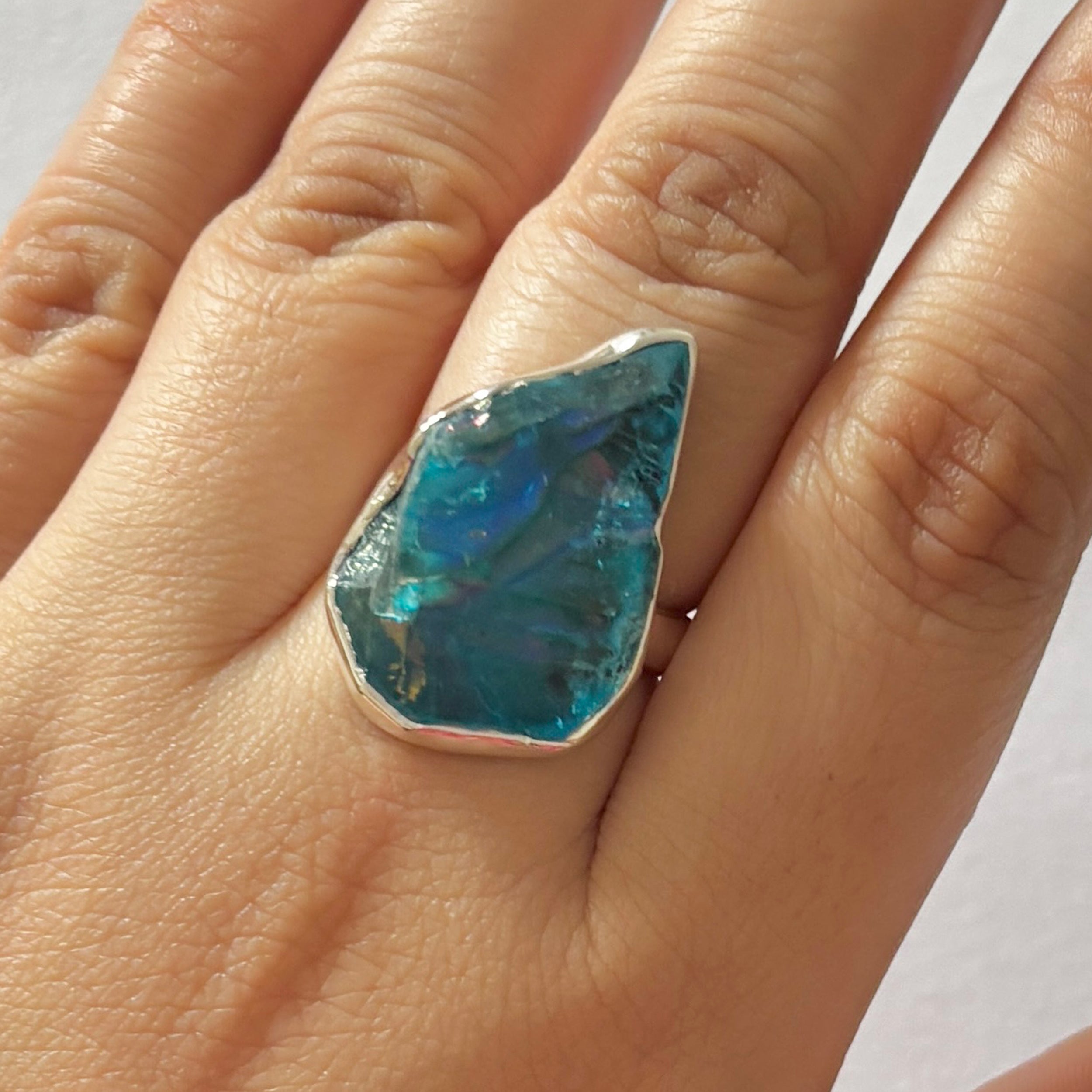 Titanium Druzy Blue Ring-(TDB-2-29)