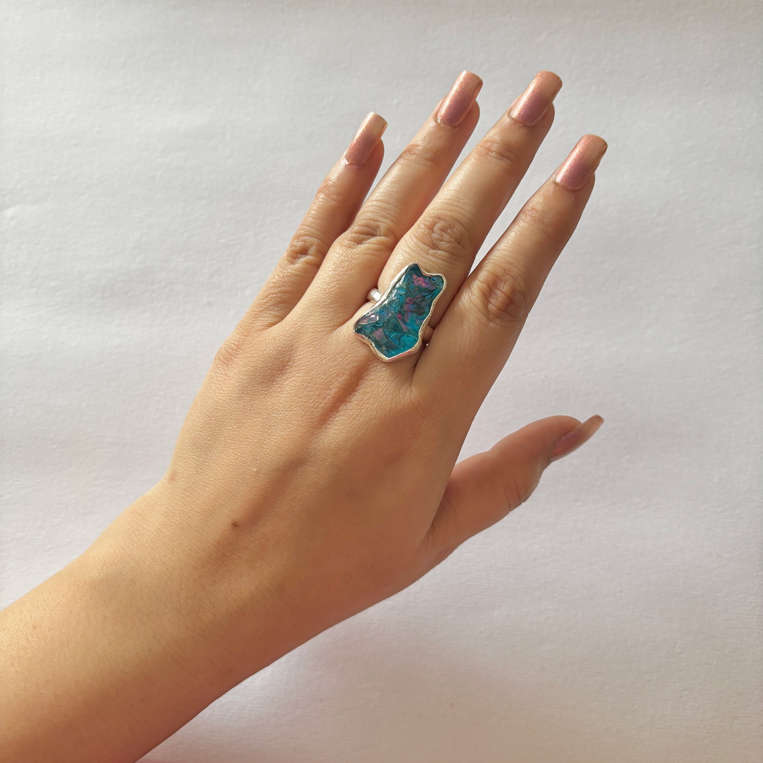 Titanium Druzy Blue Ring-(TDB-2-3)