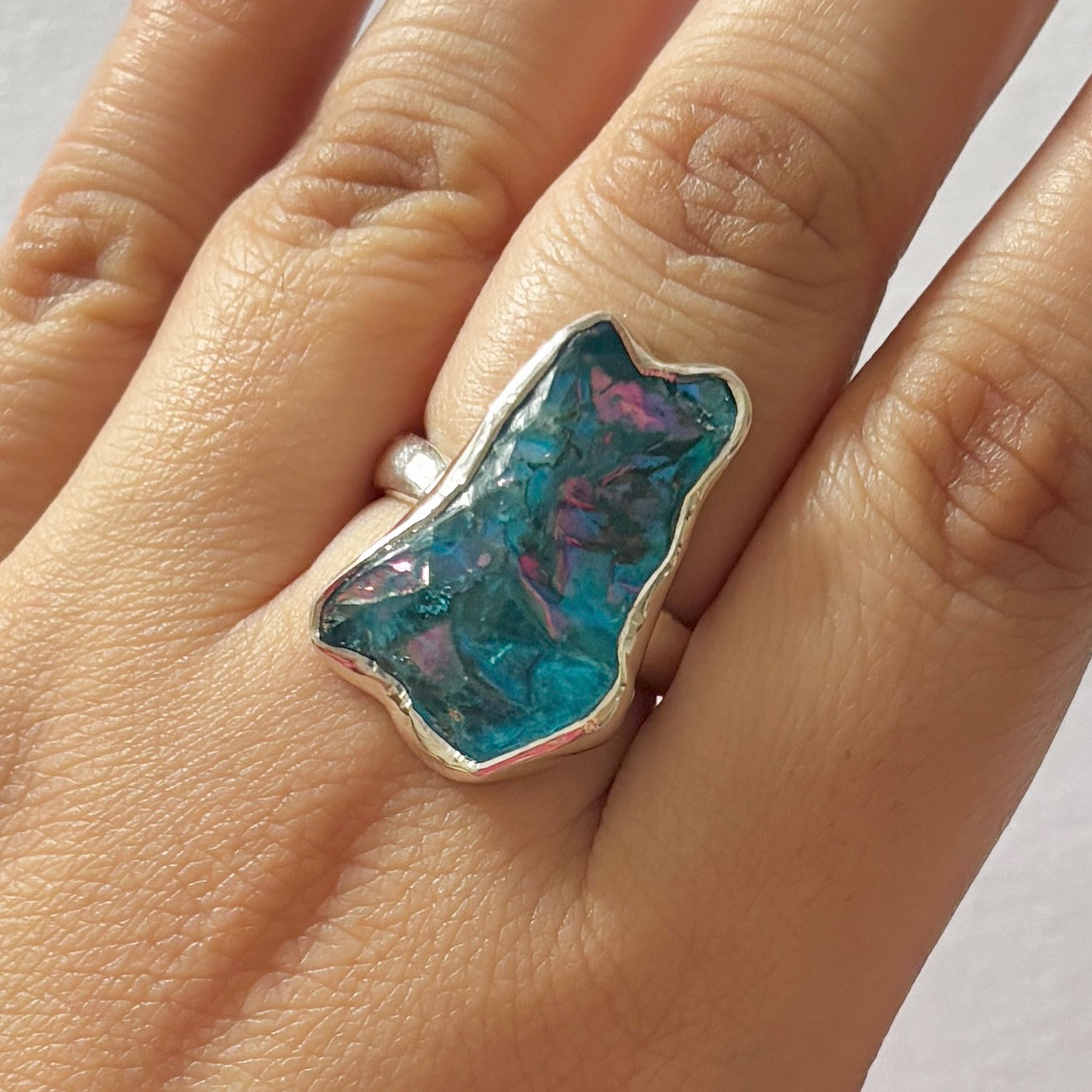 Titanium Druzy Blue Ring-(TDB-2-3)