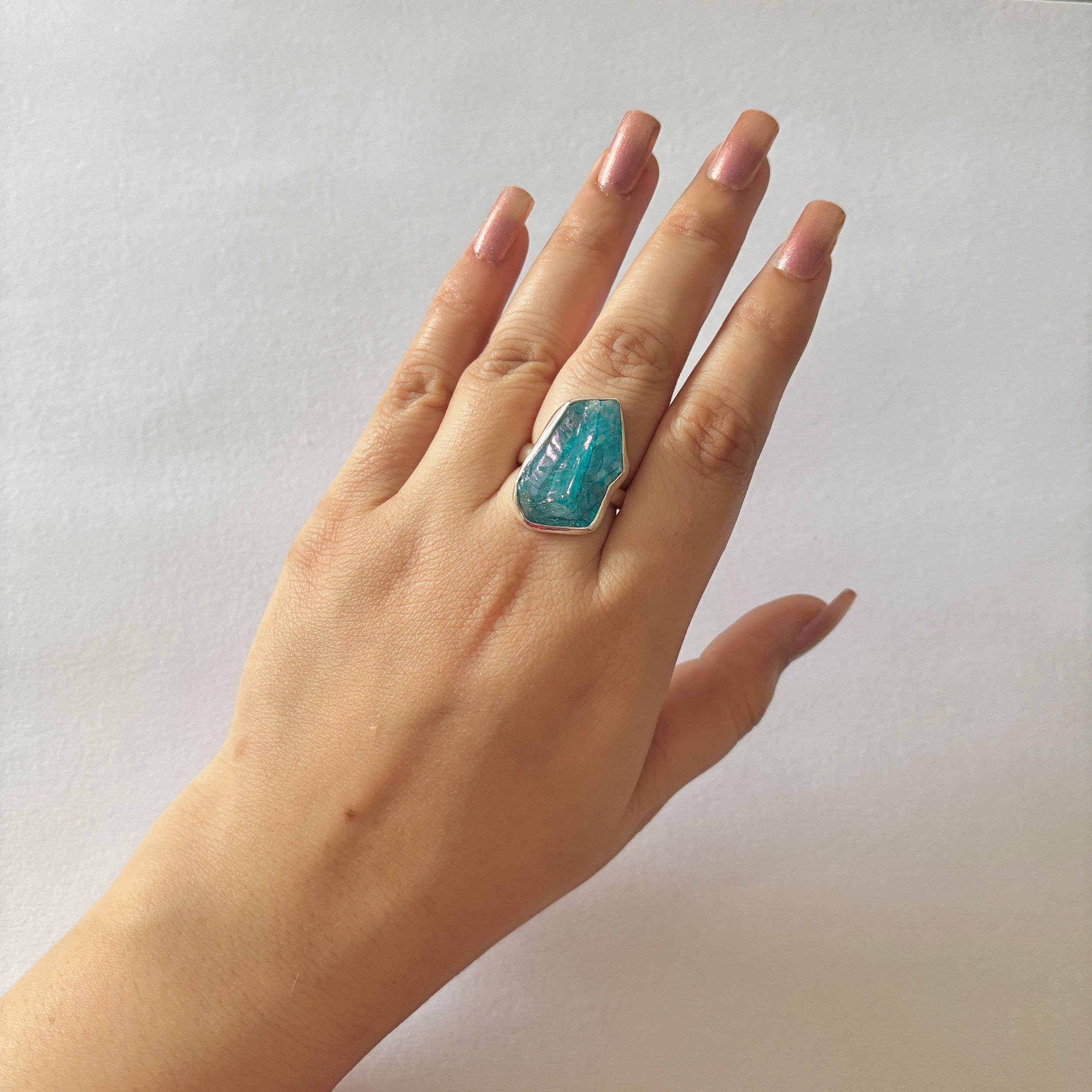 Titanium Druzy Blue Ring-(TDB-2-30)
