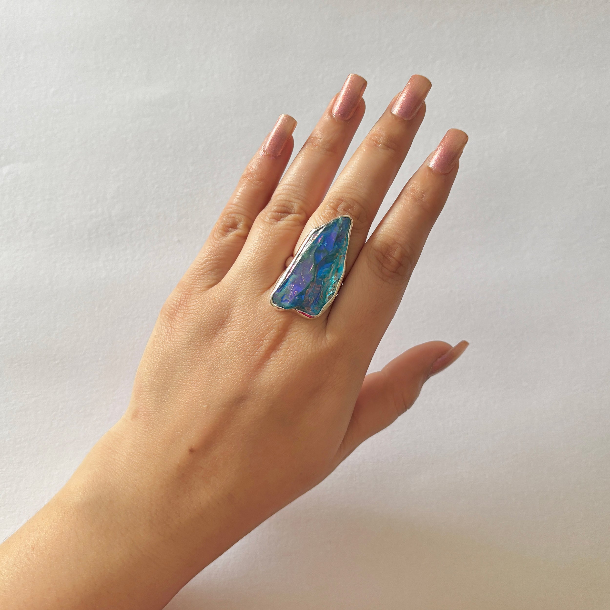 Titanium Druzy Blue Ring-(TDB-2-31)