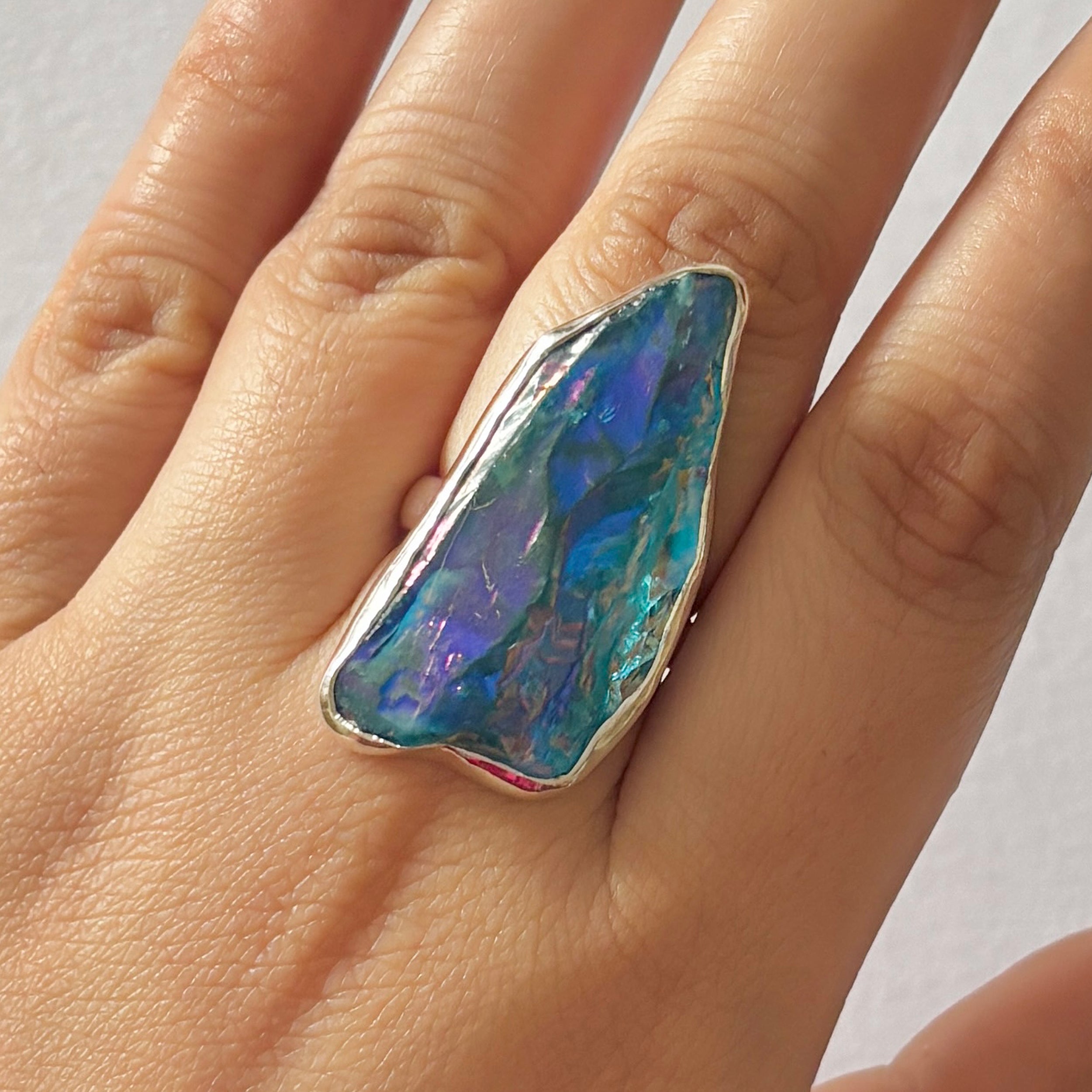 Titanium Druzy Blue Ring-(TDB-2-31)