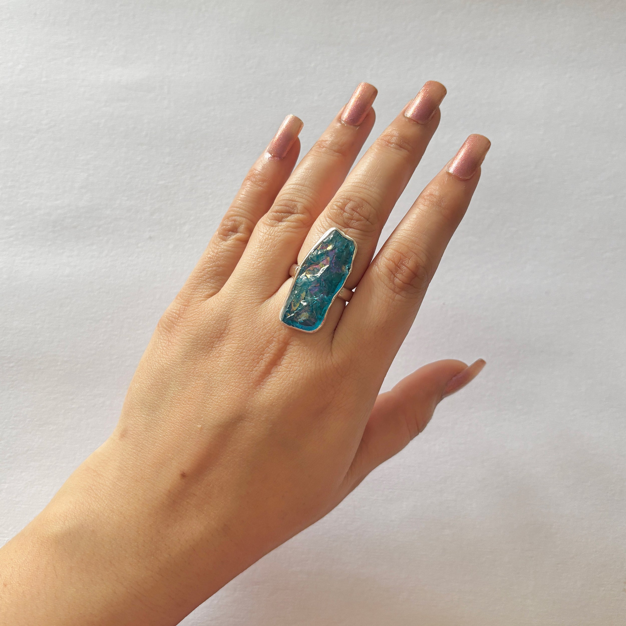 Titanium Druzy Blue Ring-(TDB-2-32)