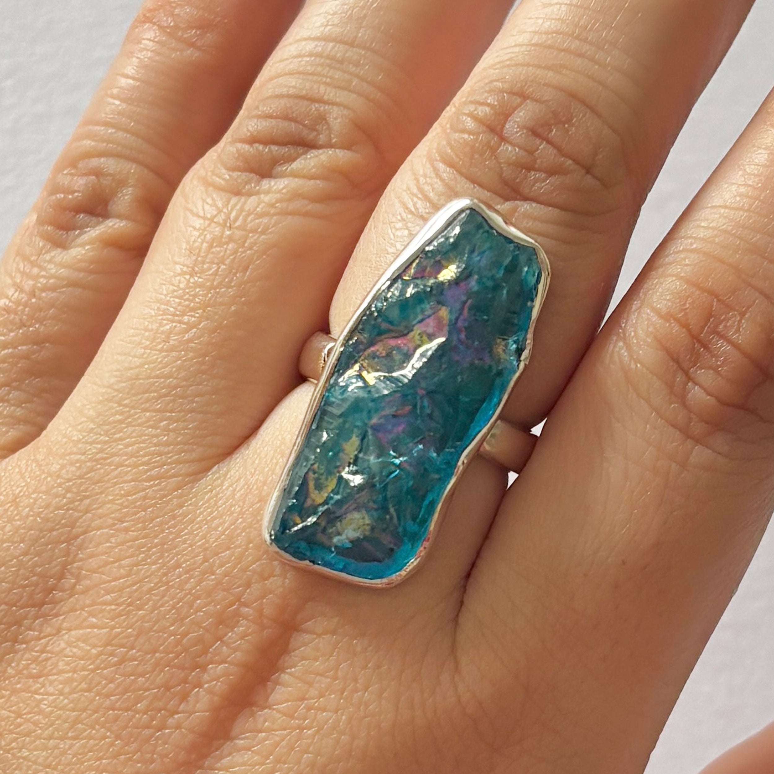 Titanium Druzy Blue Ring-(TDB-2-32)