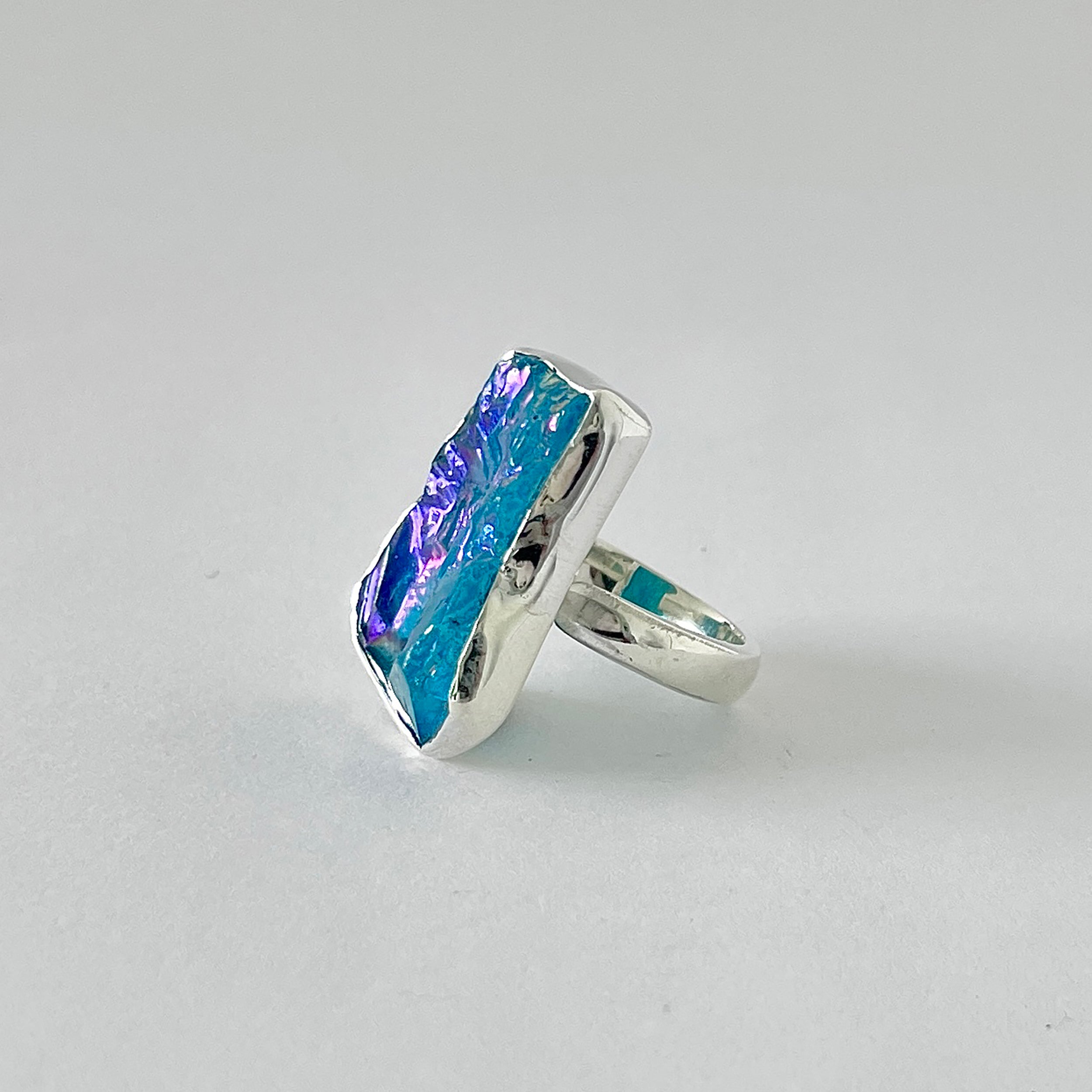 Titanium Druzy Blue Ring-(TDB-2-34)