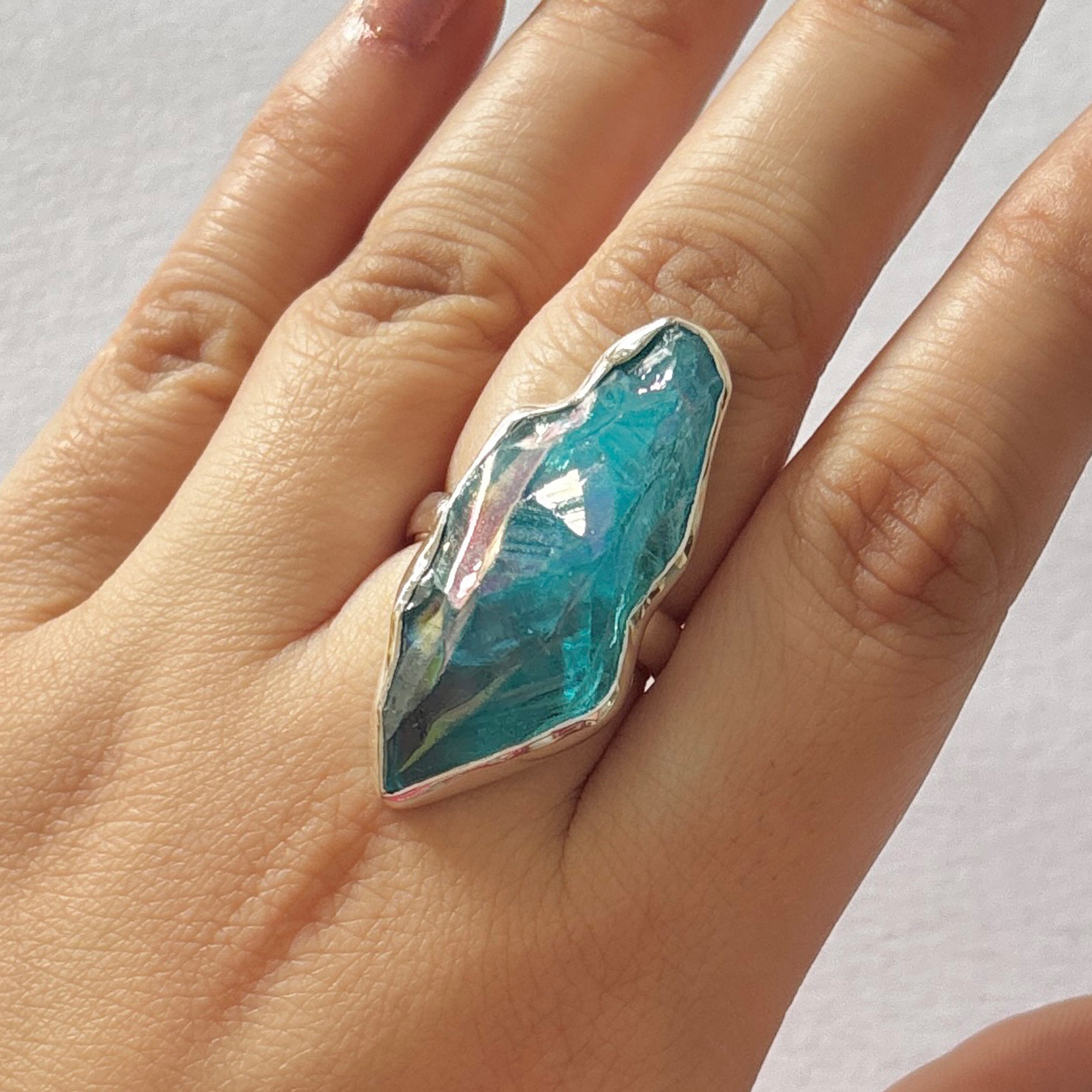 Titanium Druzy Blue Ring-(TDB-2-36)