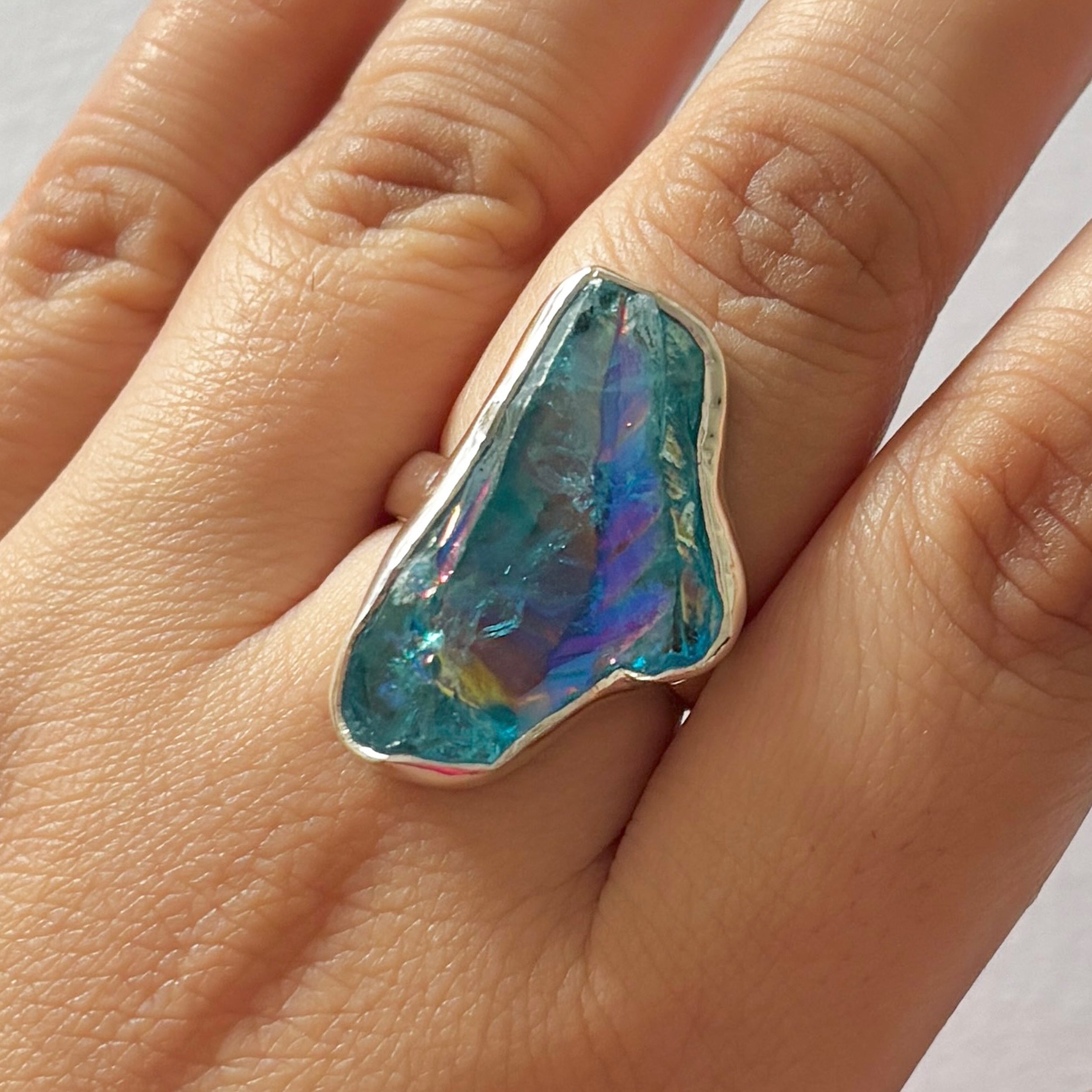 Titanium Druzy Blue Ring-(TDB-2-37)