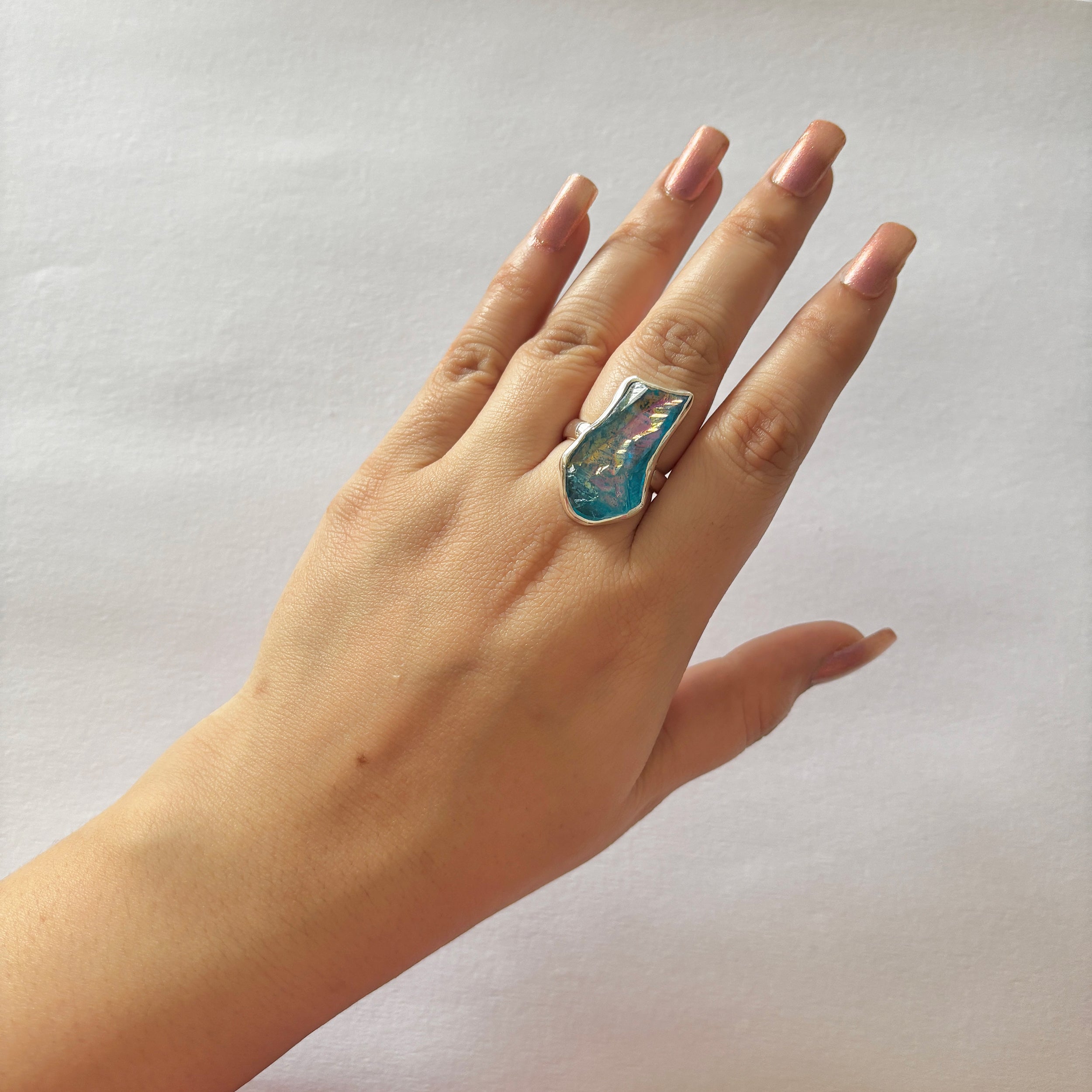 Titanium Druzy Blue Ring-(TDB-2-38)
