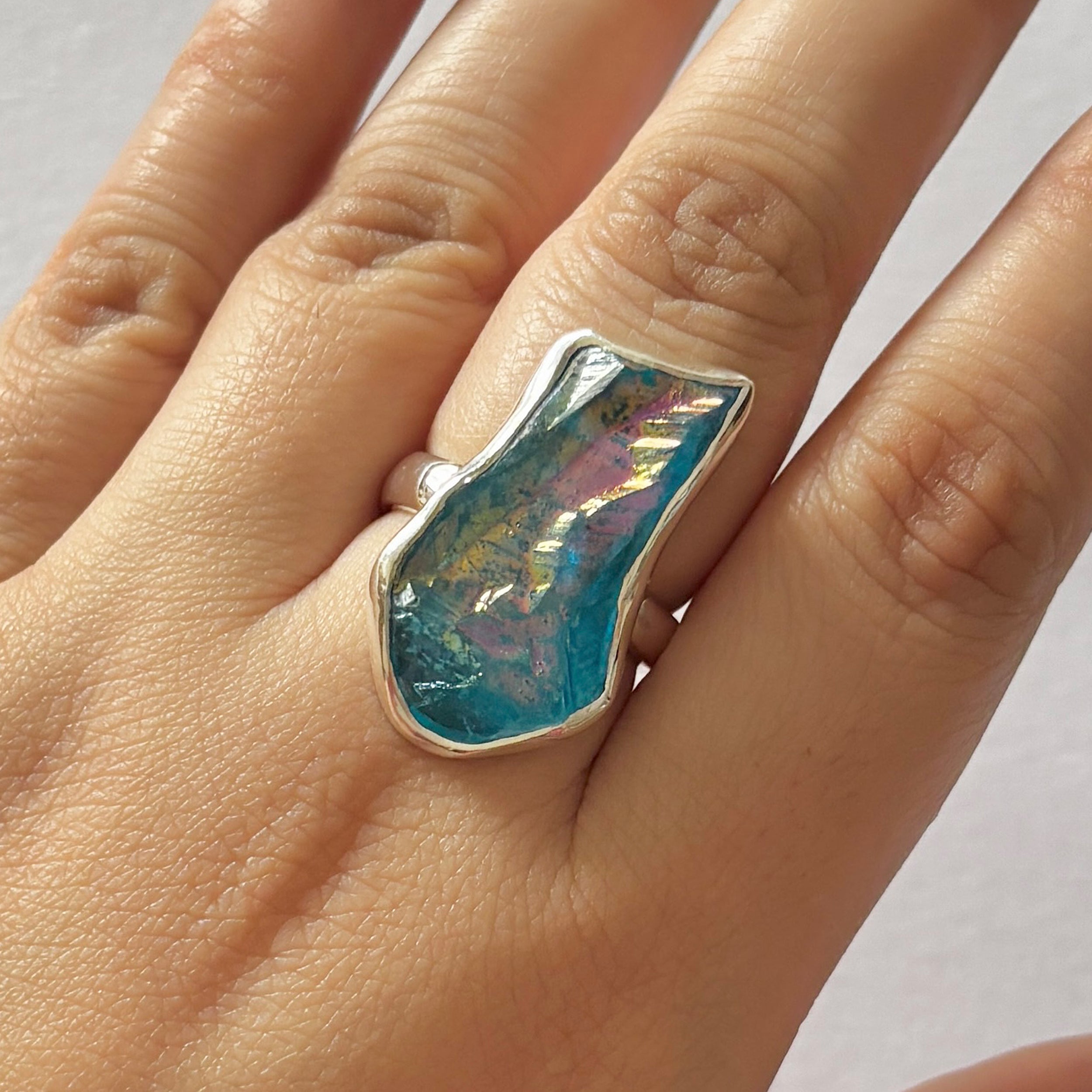 Titanium Druzy Blue Ring-(TDB-2-38)