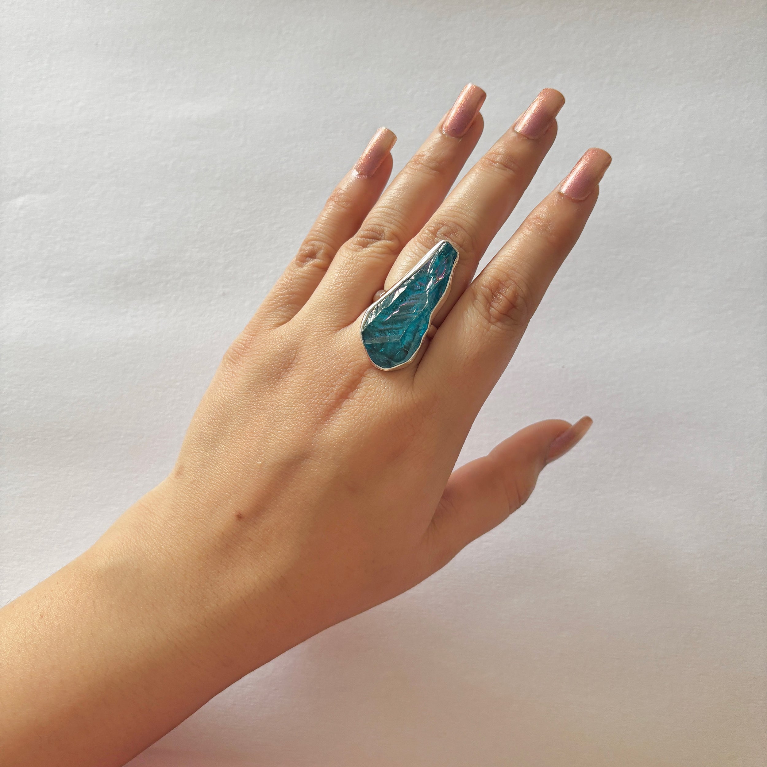 Titanium Druzy Blue Ring-(TDB-2-39)