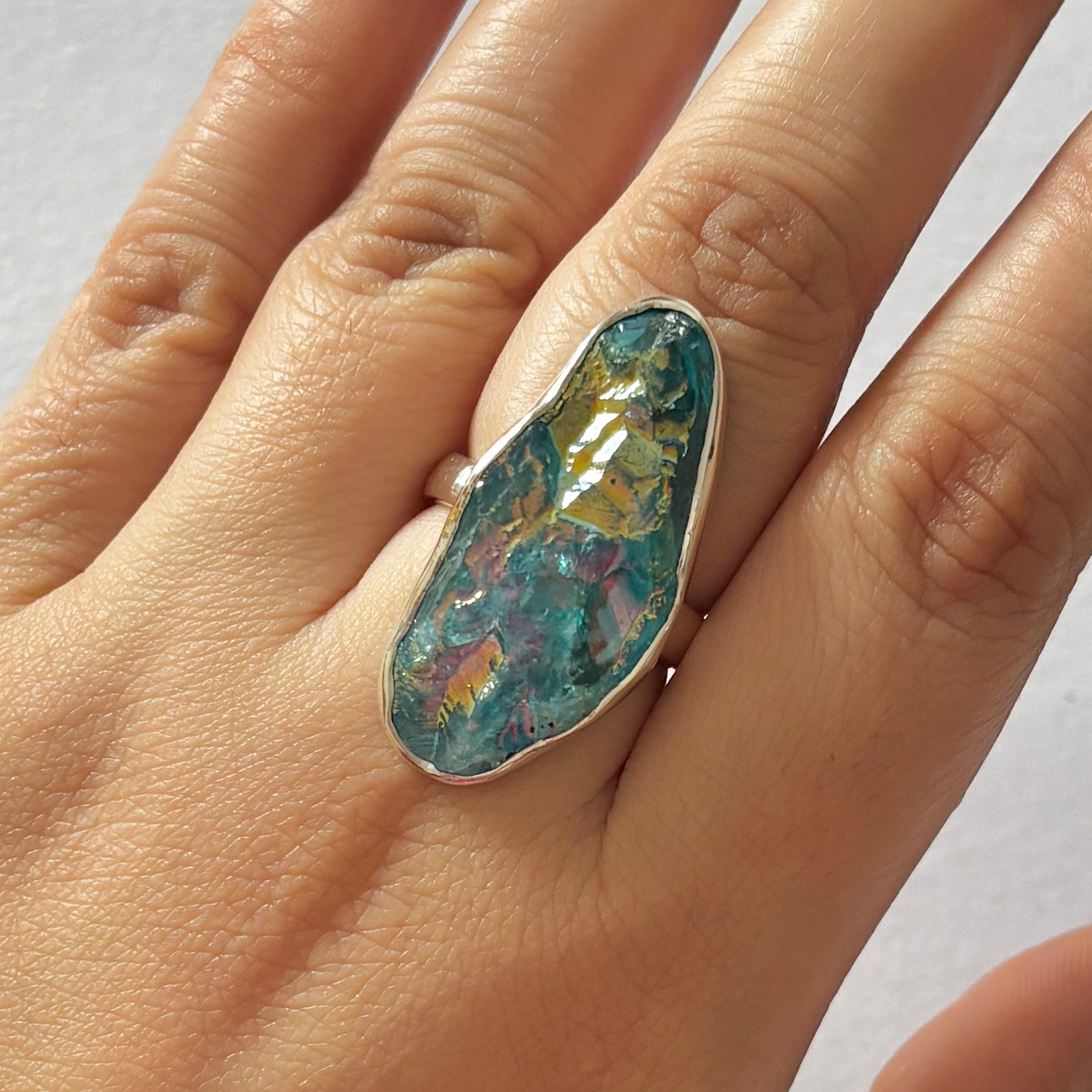 Titanium Druzy Blue Ring-(TDB-2-40)