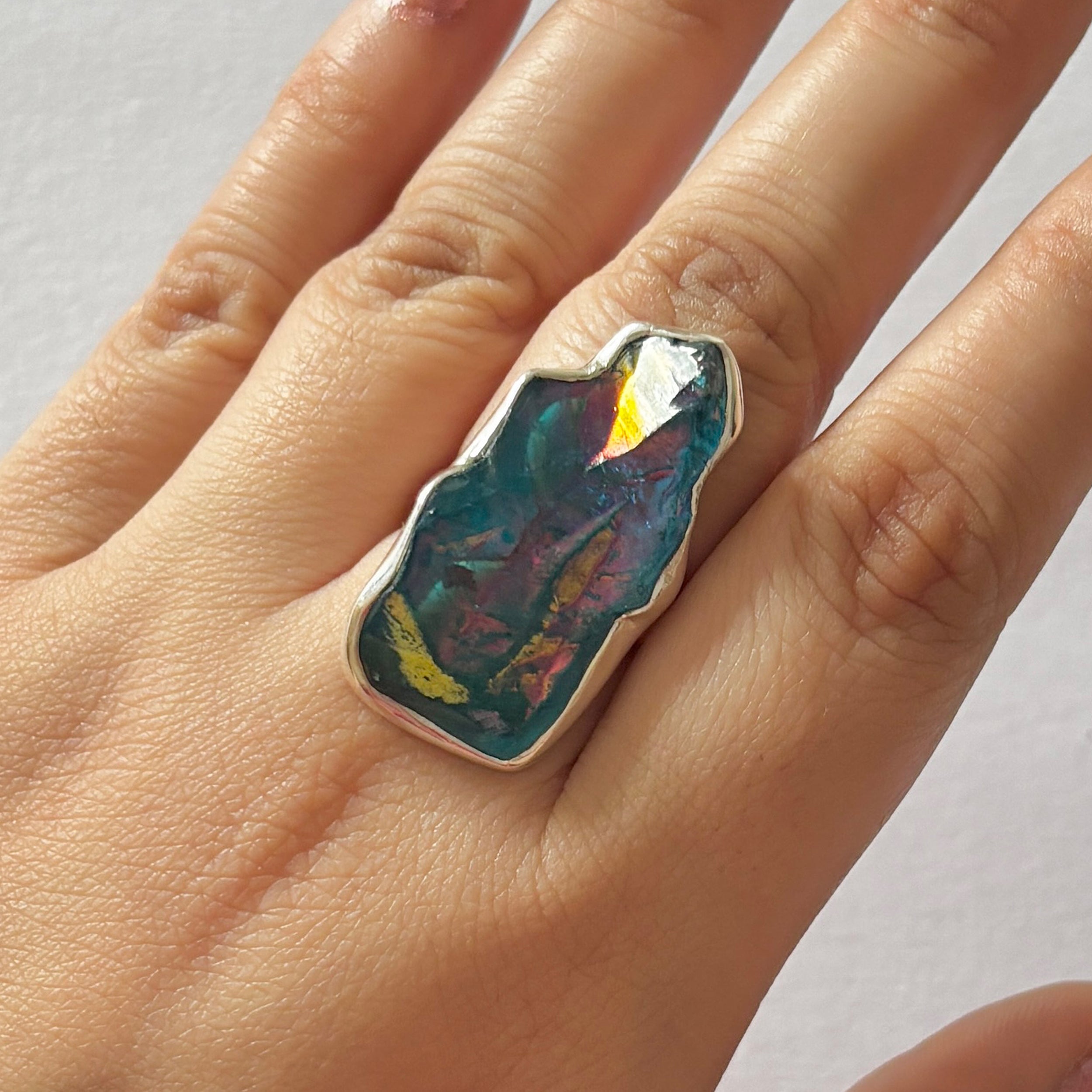 Titanium Druzy Blue Ring-(TDB-2-41)