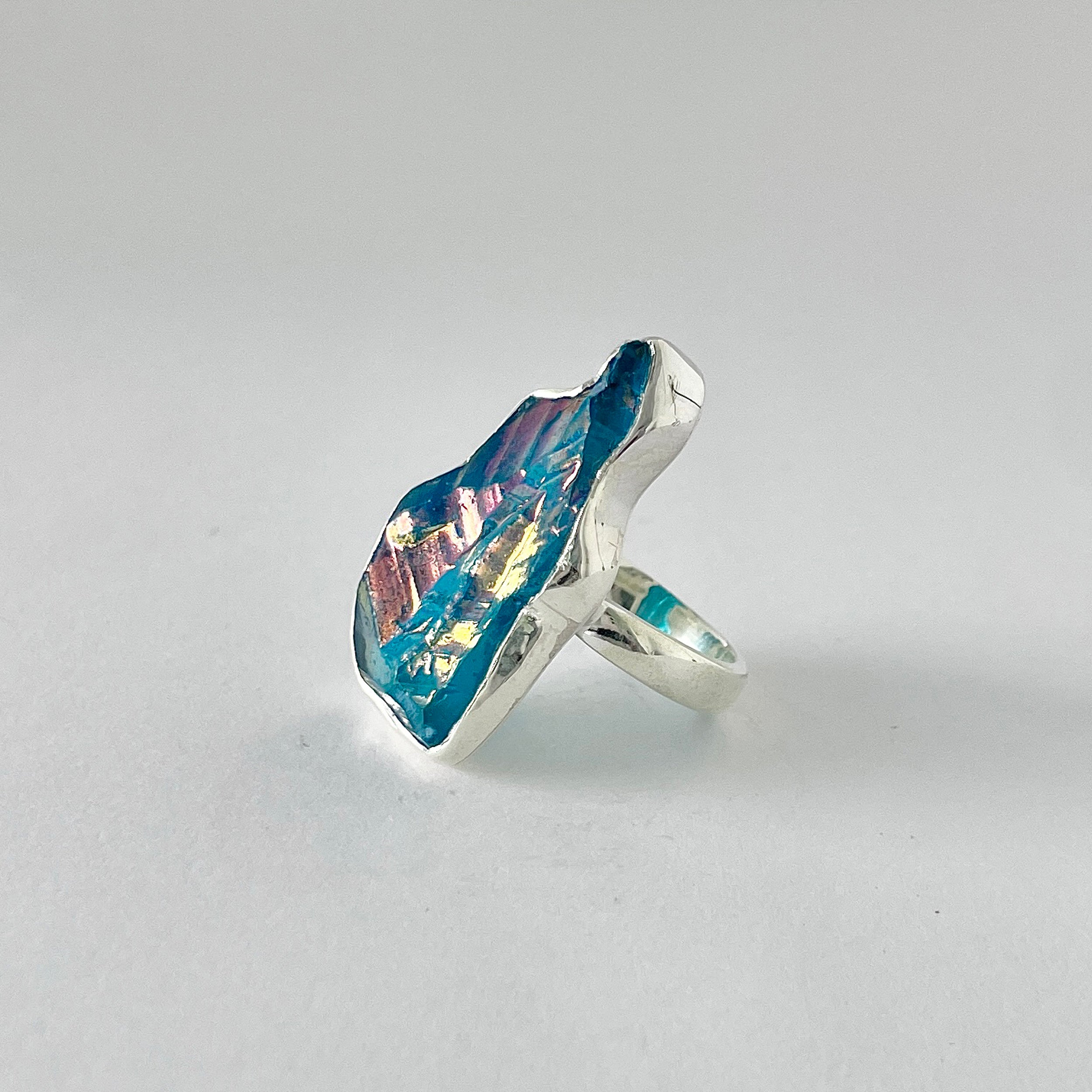 Titanium Druzy Blue Ring-(TDB-2-41)