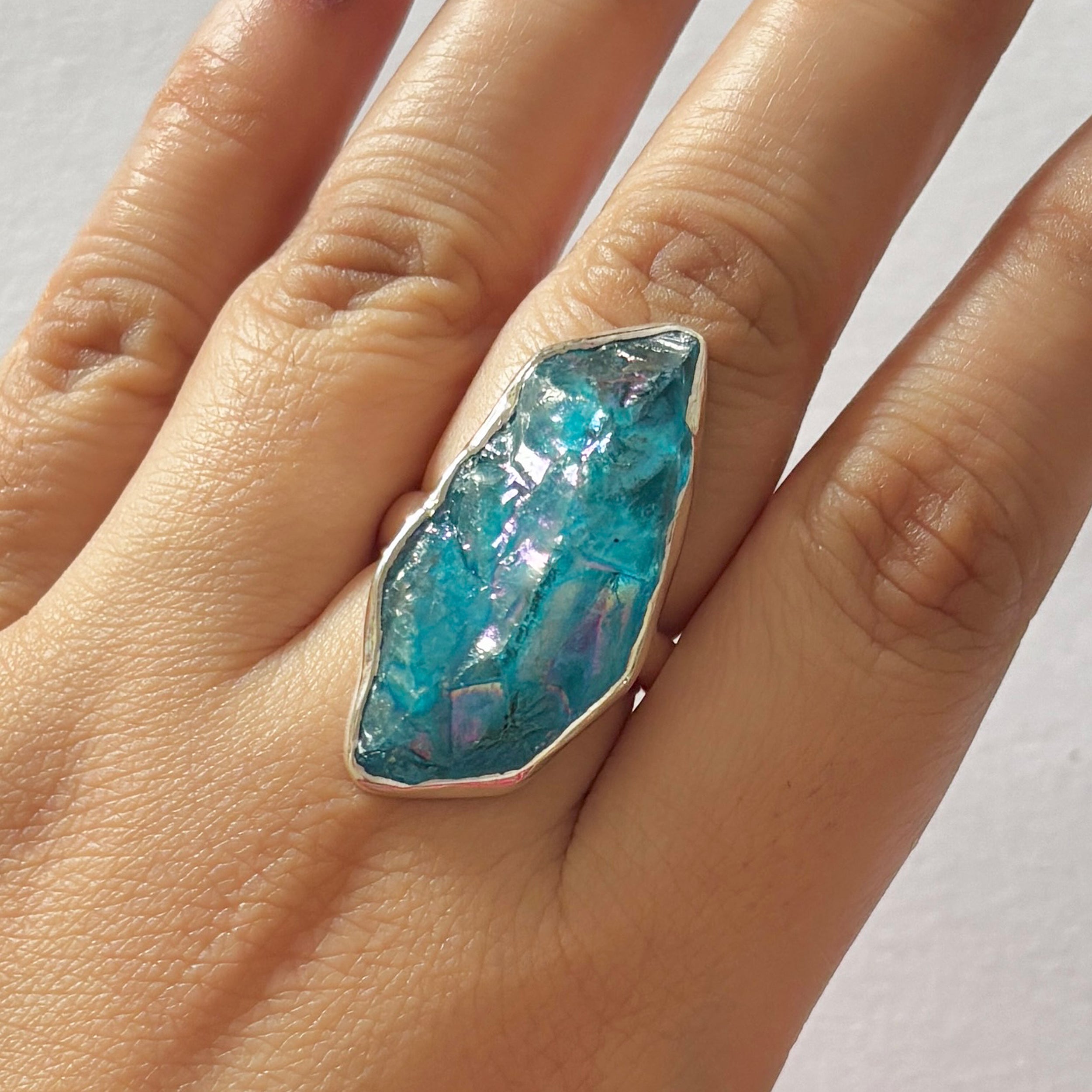 Titanium Druzy Blue Ring-(TDB-2-42)