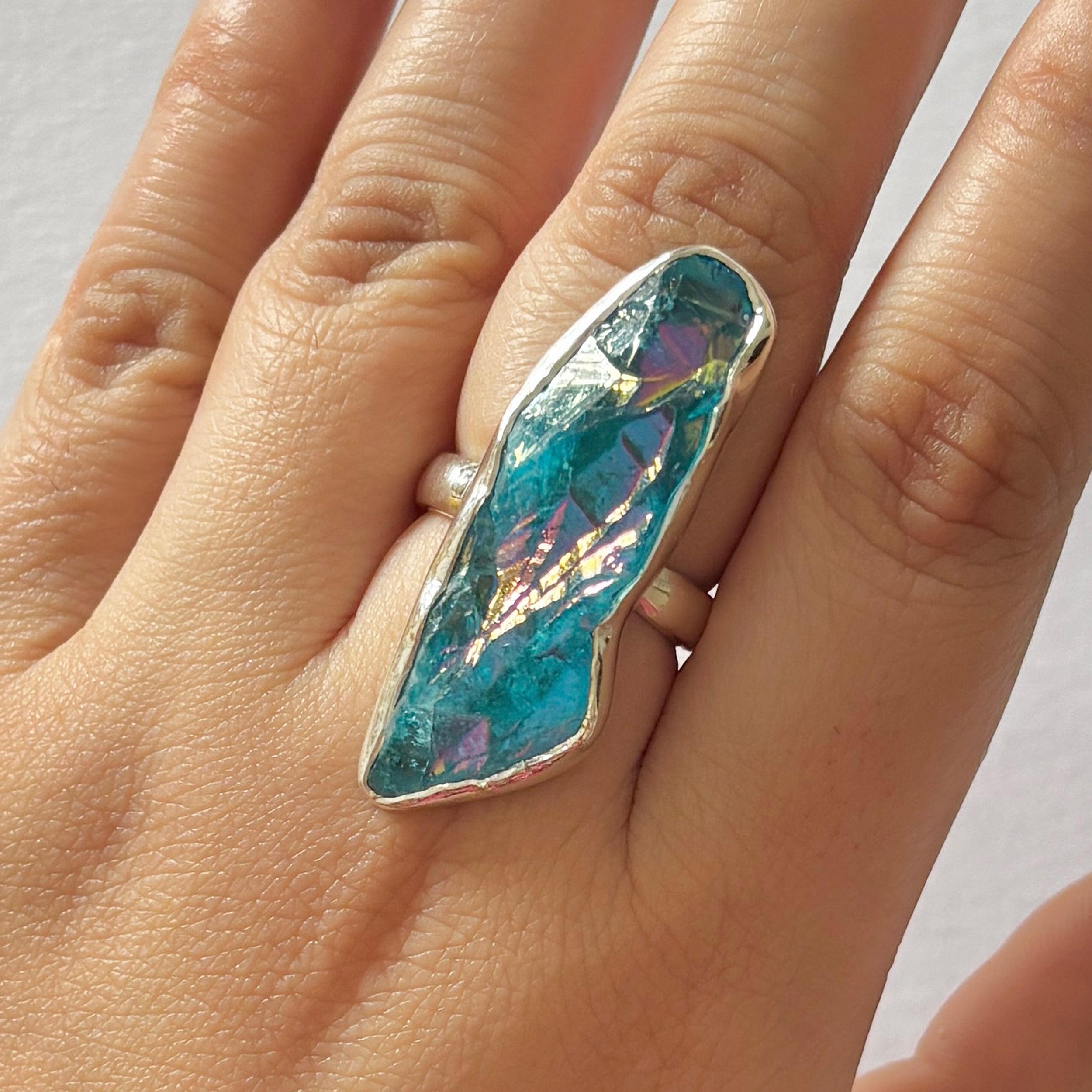 Titanium Druzy Blue Ring-(TDB-2-43)