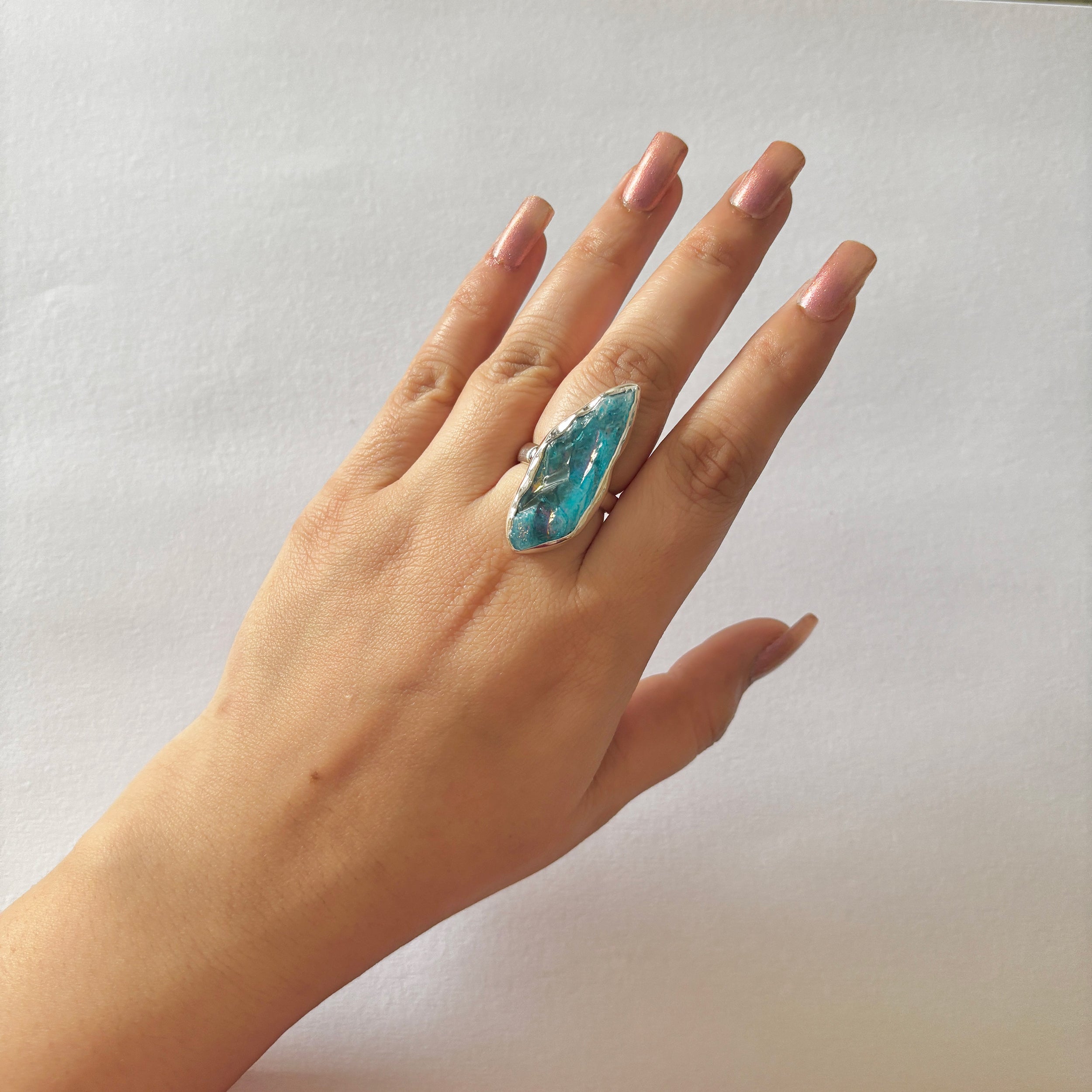 Titanium Druzy Blue Ring-(TDB-2-44)