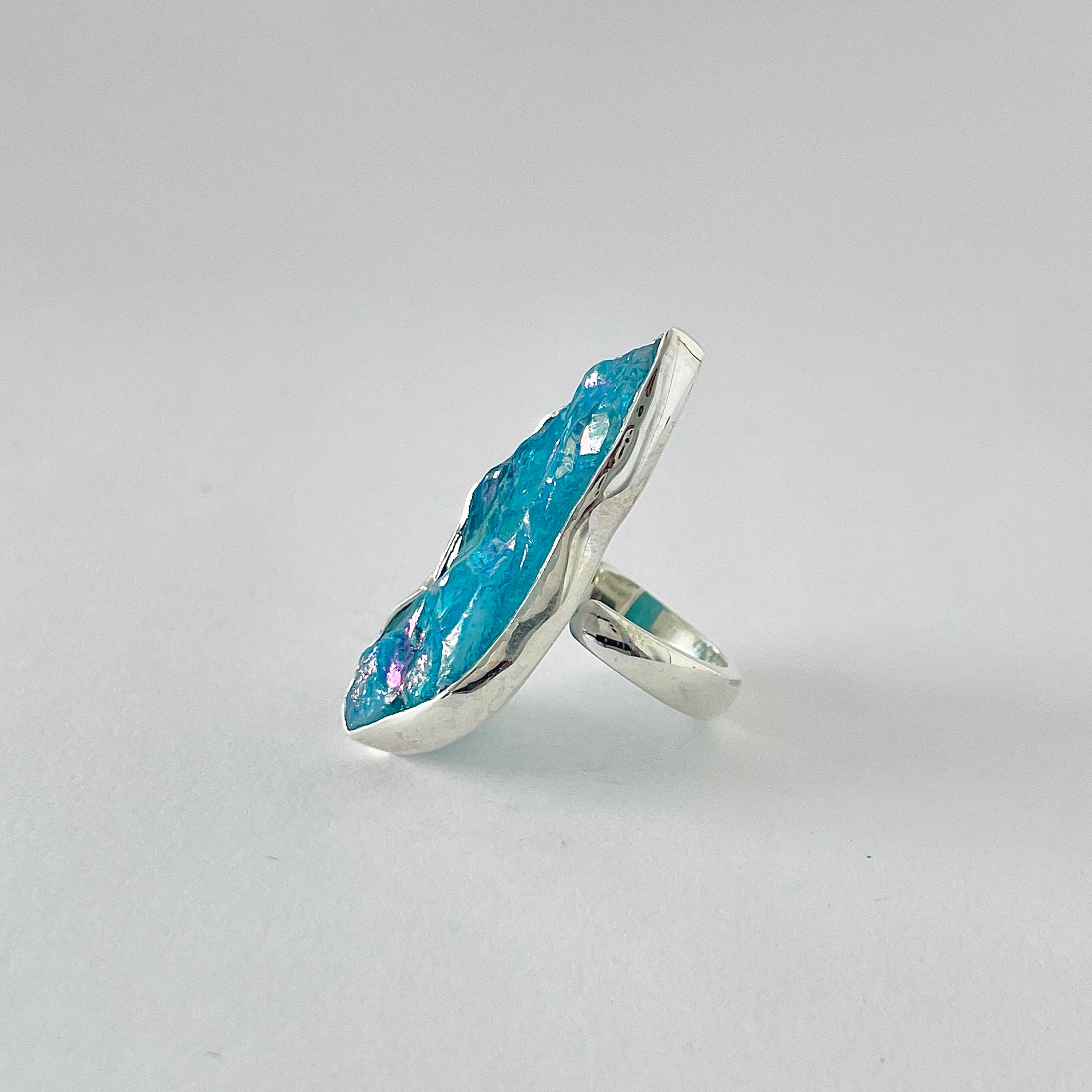 Titanium Druzy Blue Ring-(TDB-2-44)
