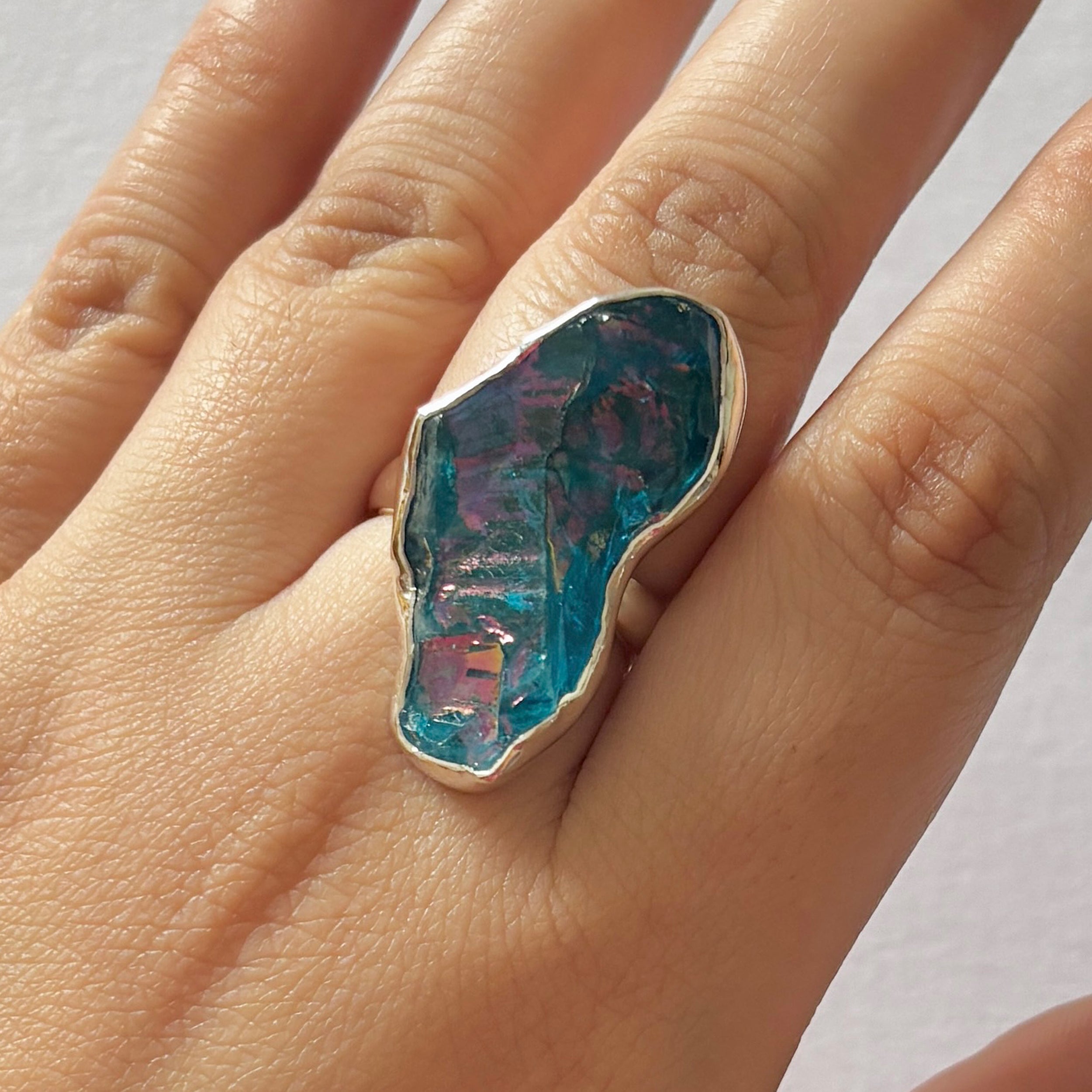 Titanium Druzy Blue Ring-(TDB-2-45)