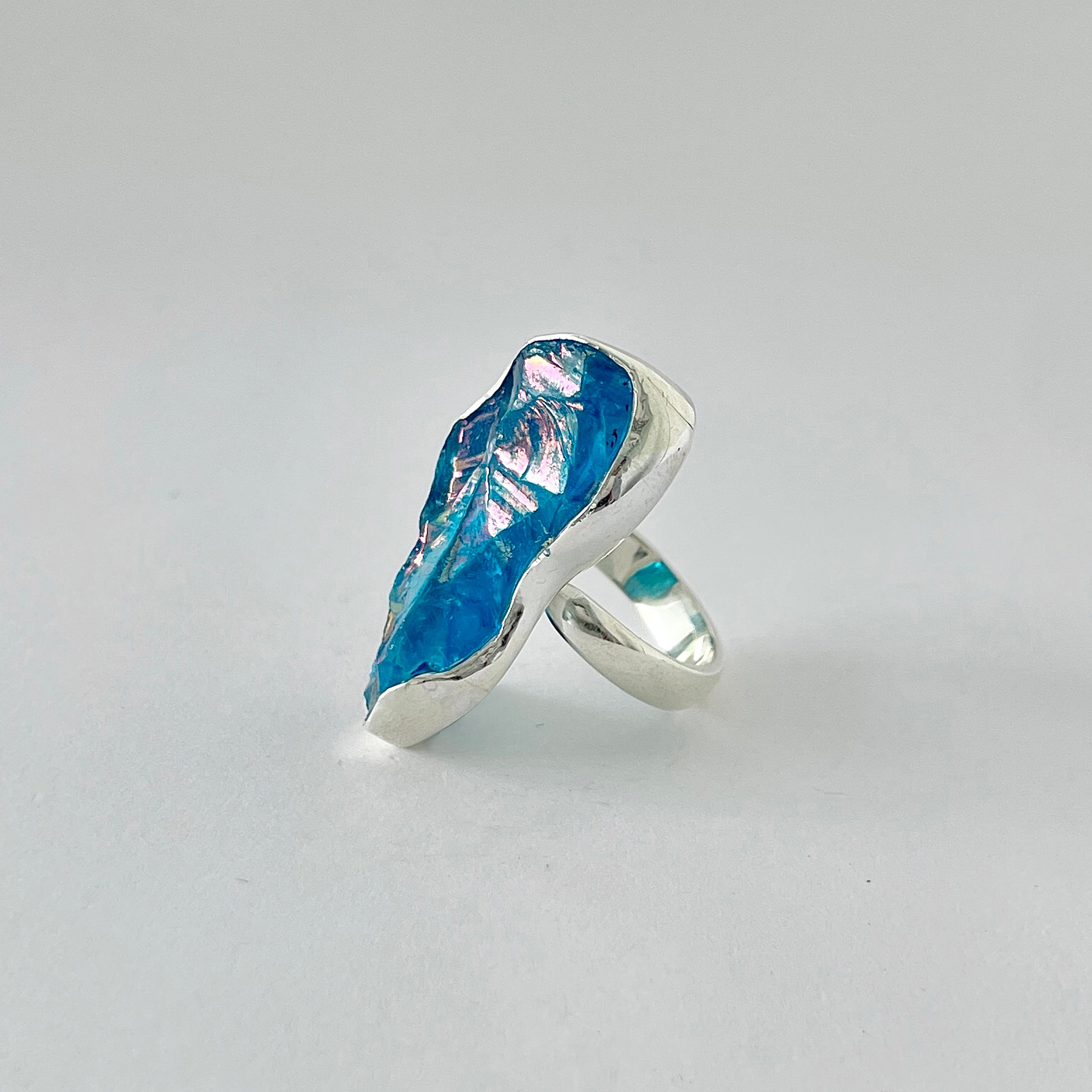 Titanium Druzy Blue Ring-(TDB-2-45)