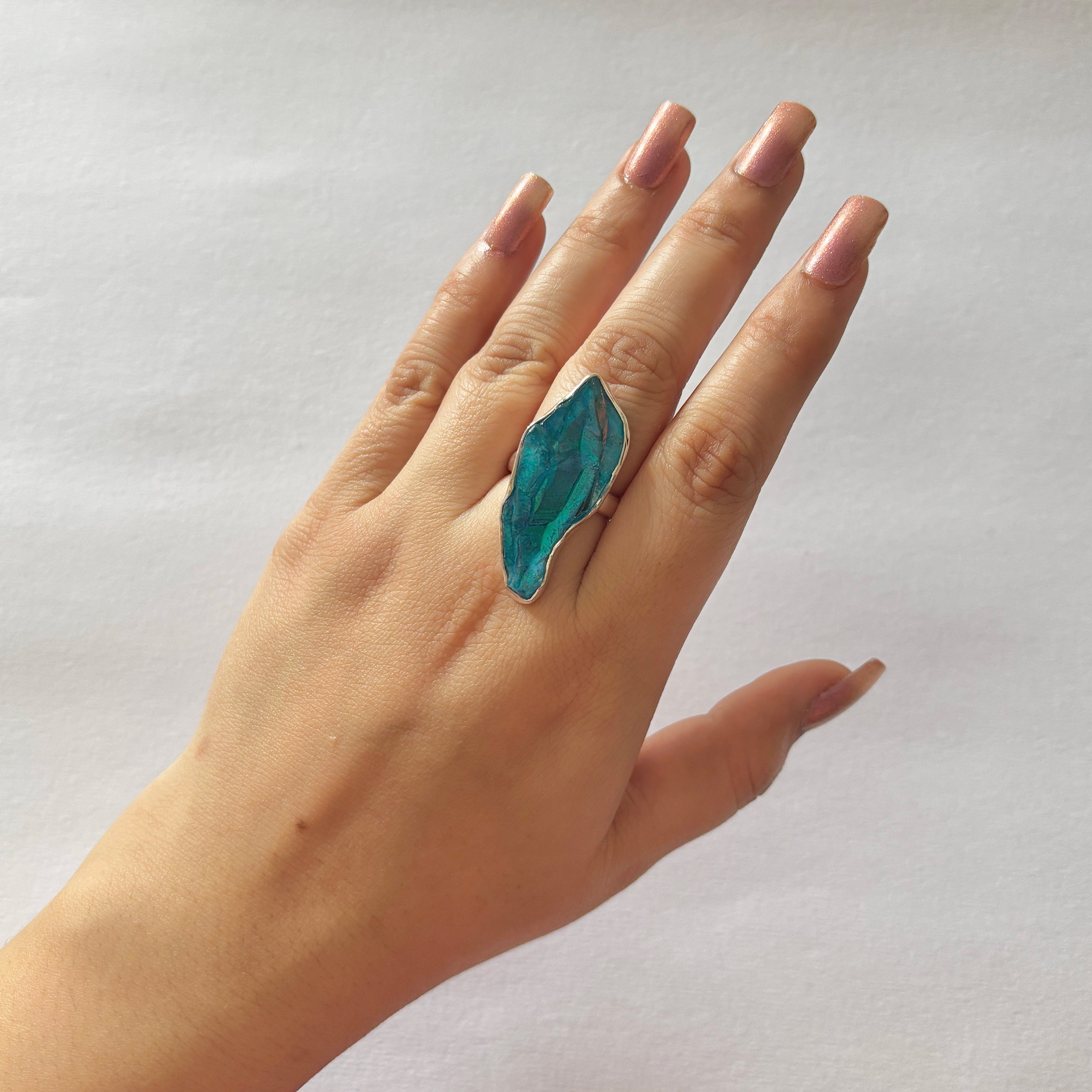 Titanium Druzy Blue Ring-(TDB-2-47)