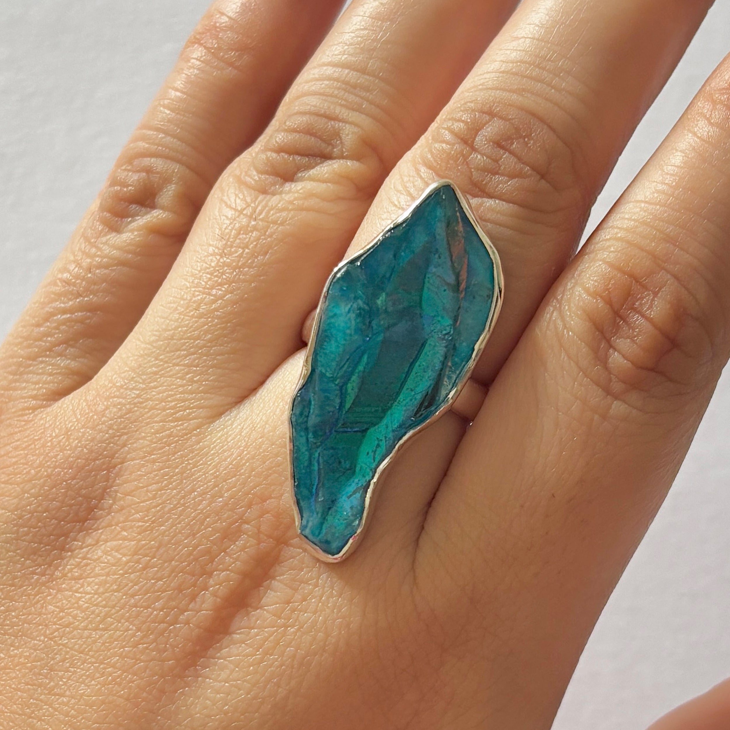 Titanium Druzy Blue Ring-(TDB-2-47)