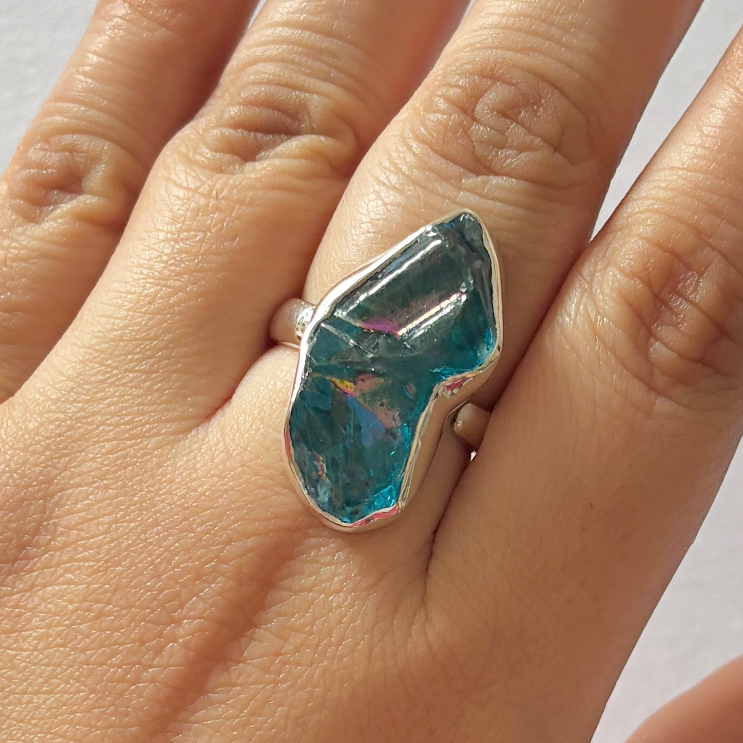 Titanium Druzy Blue Ring-(TDB-2-48)