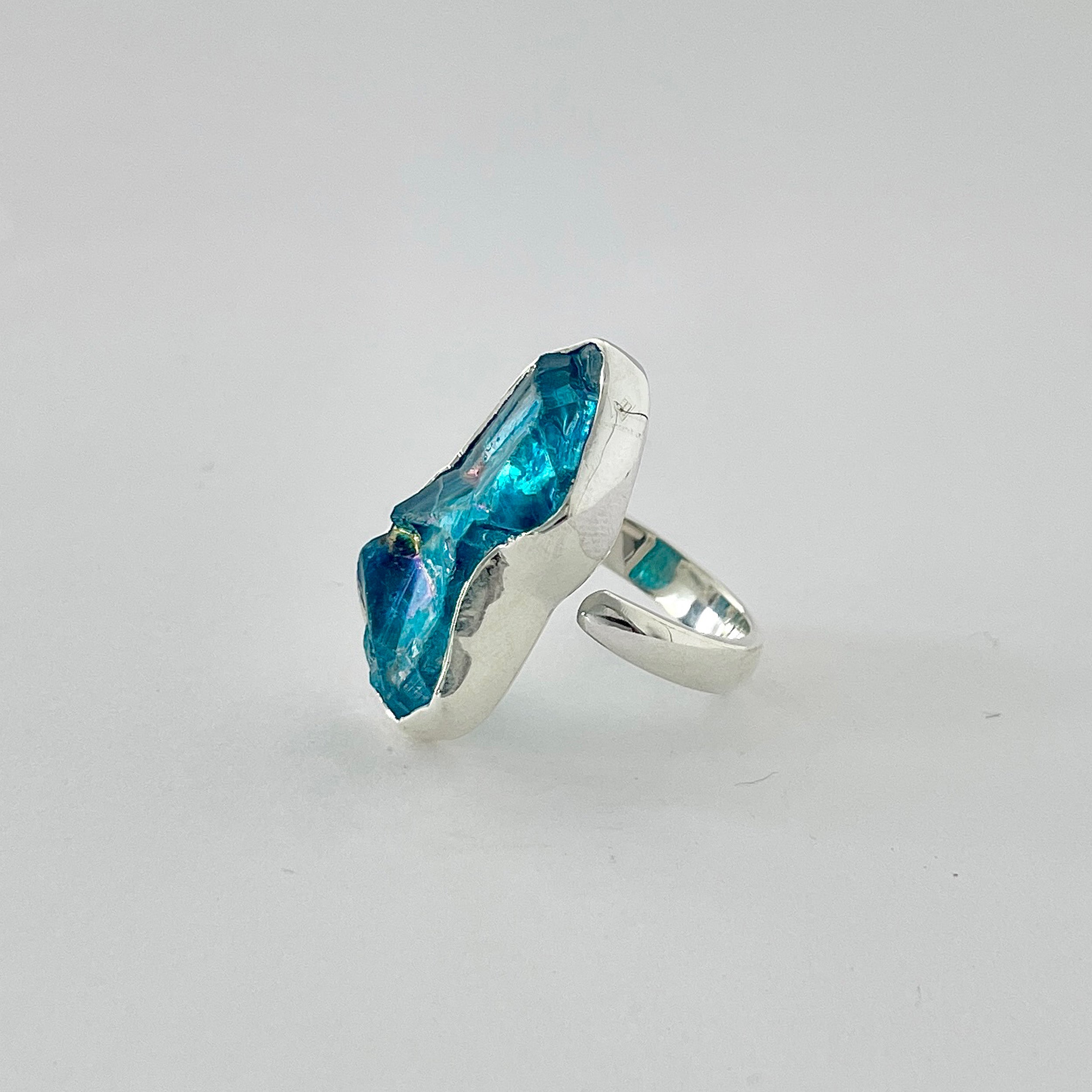 Titanium Druzy Blue Ring-(TDB-2-48)