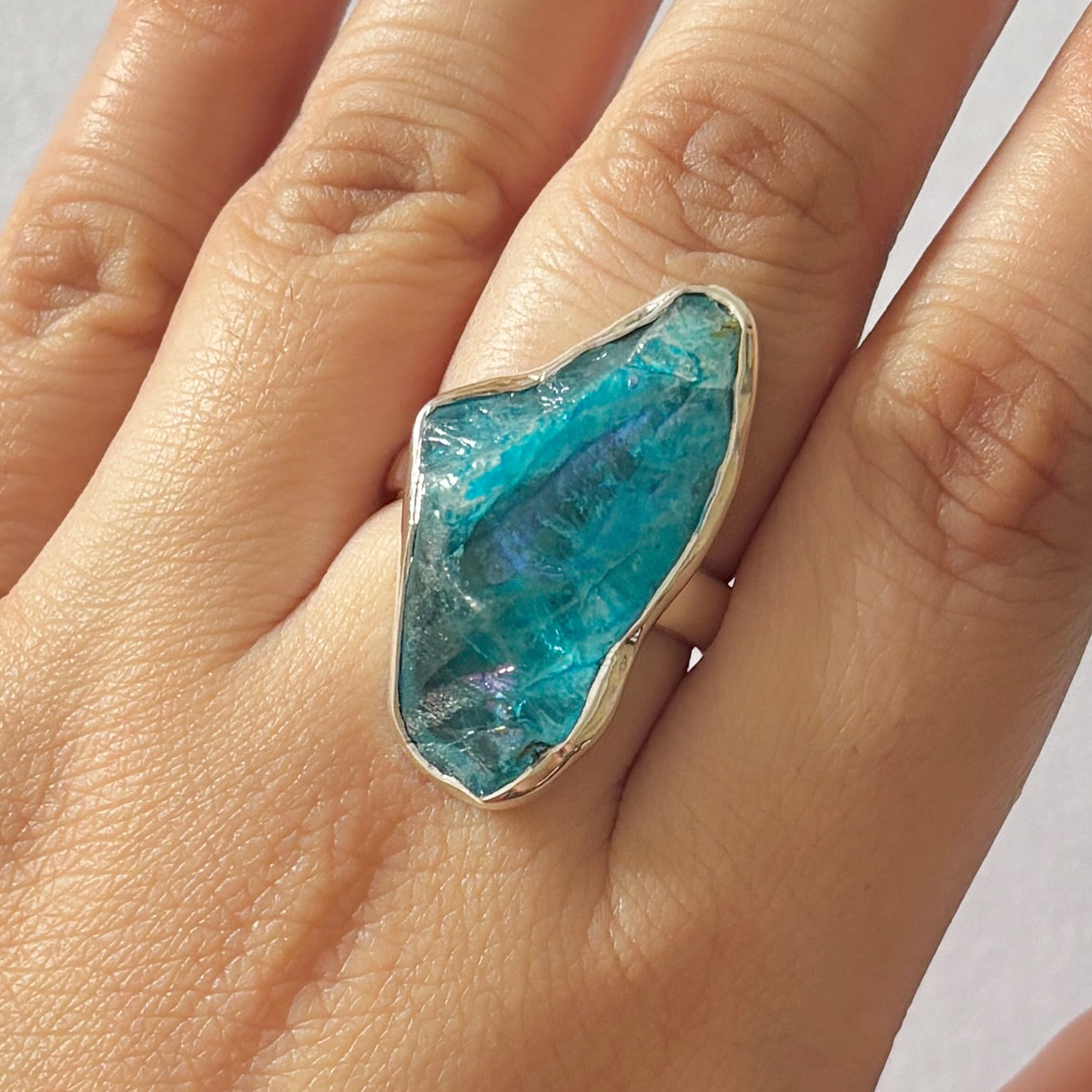 Titanium Druzy Blue Ring-(TDB-2-49)