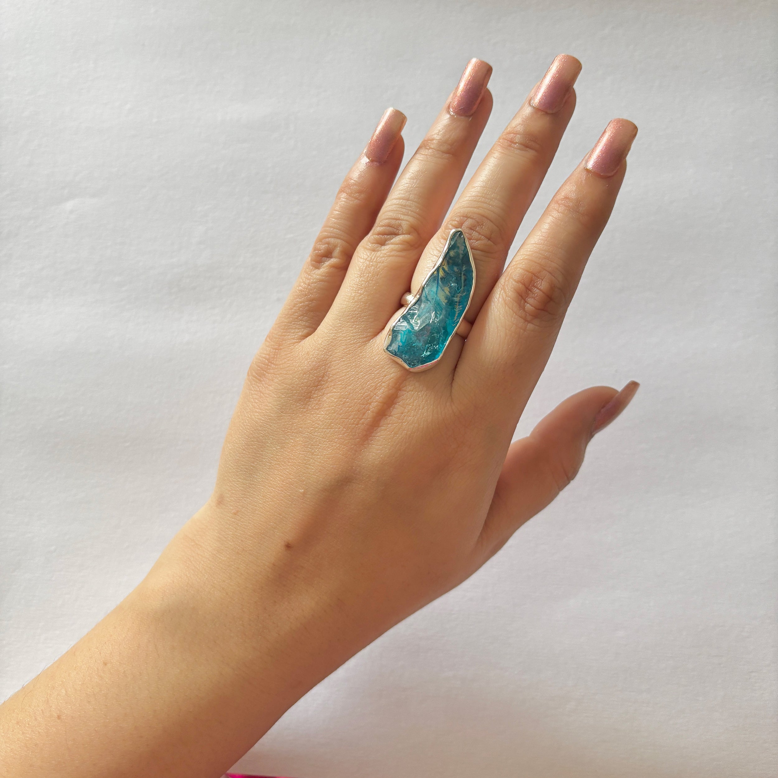 Titanium Druzy Blue Ring-(TDB-2-52)