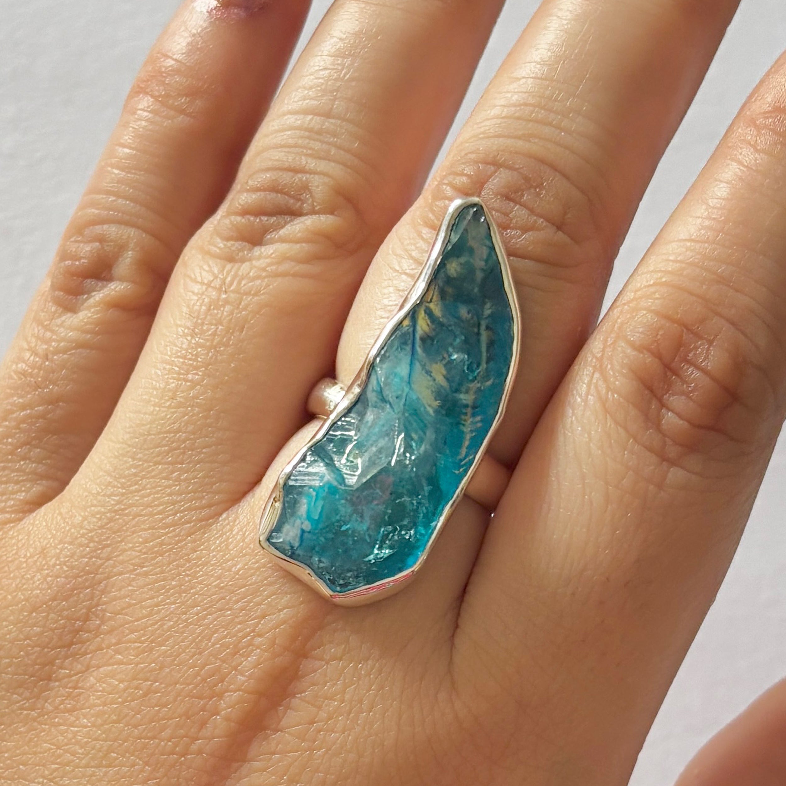 Titanium Druzy Blue Ring-(TDB-2-52)