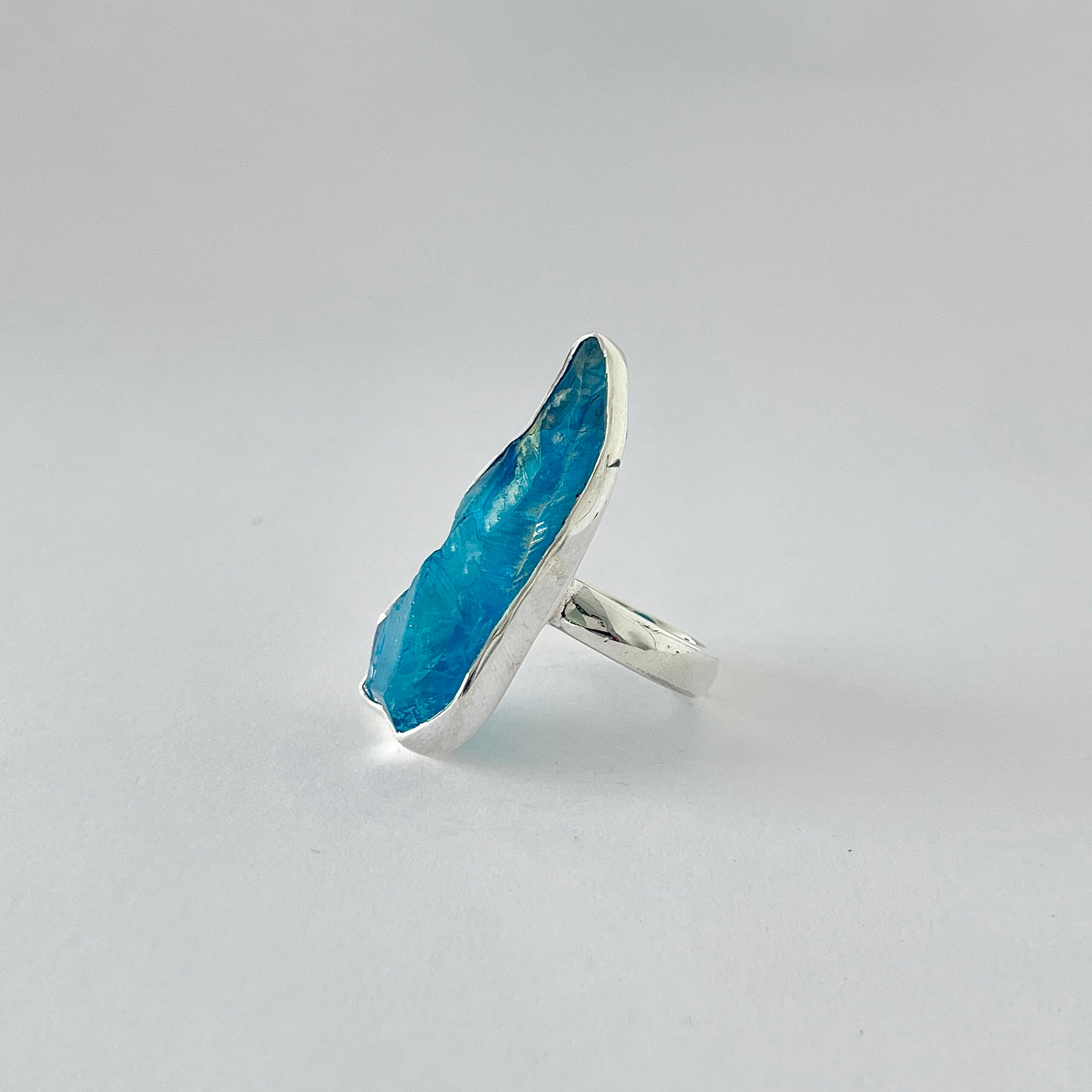 Titanium Druzy Blue Ring-(TDB-2-52)