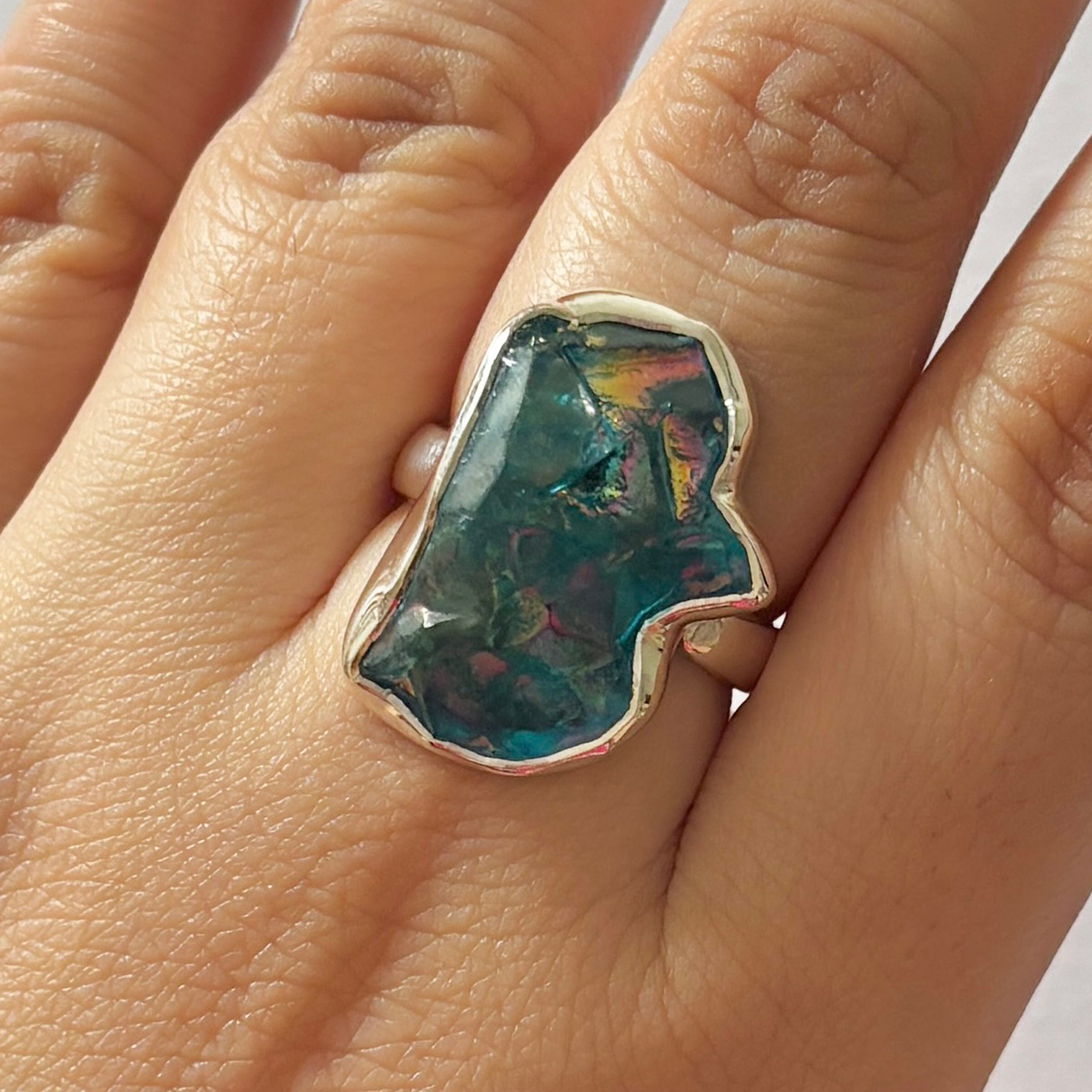 Titanium Druzy Blue Ring-(TDB-2-53)