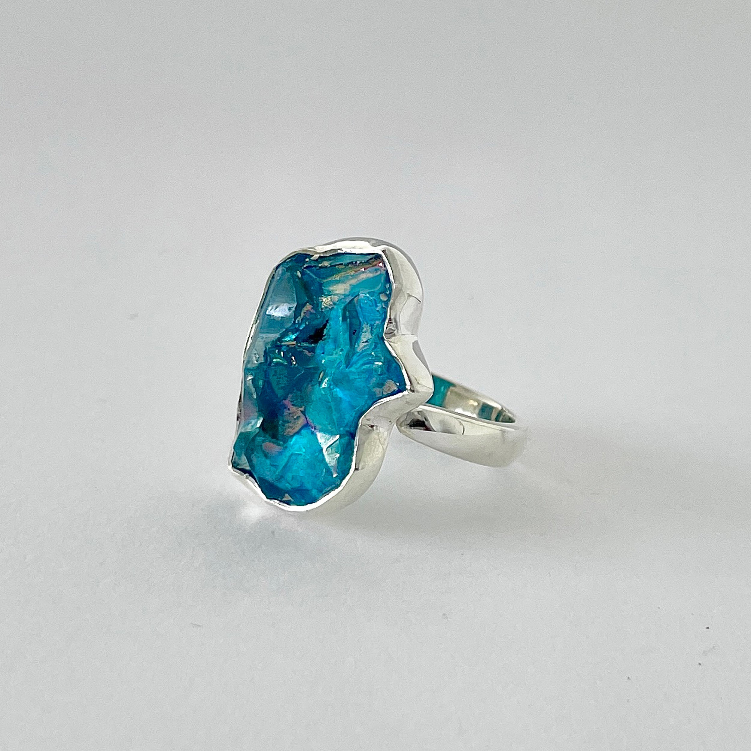 Titanium Druzy Blue Ring-(TDB-2-53)