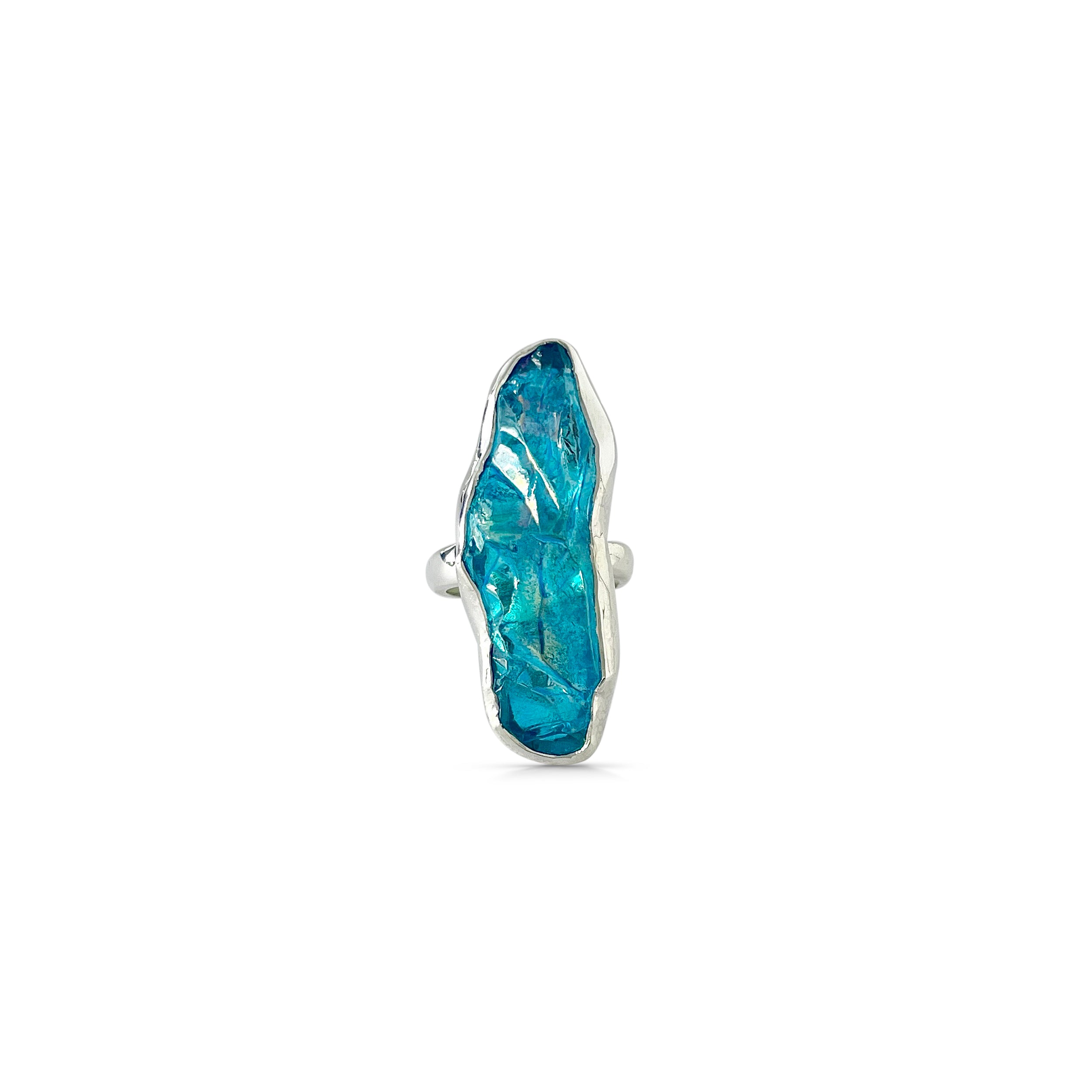 Titanium Druzy Blue Ring-(TDB-2-7)