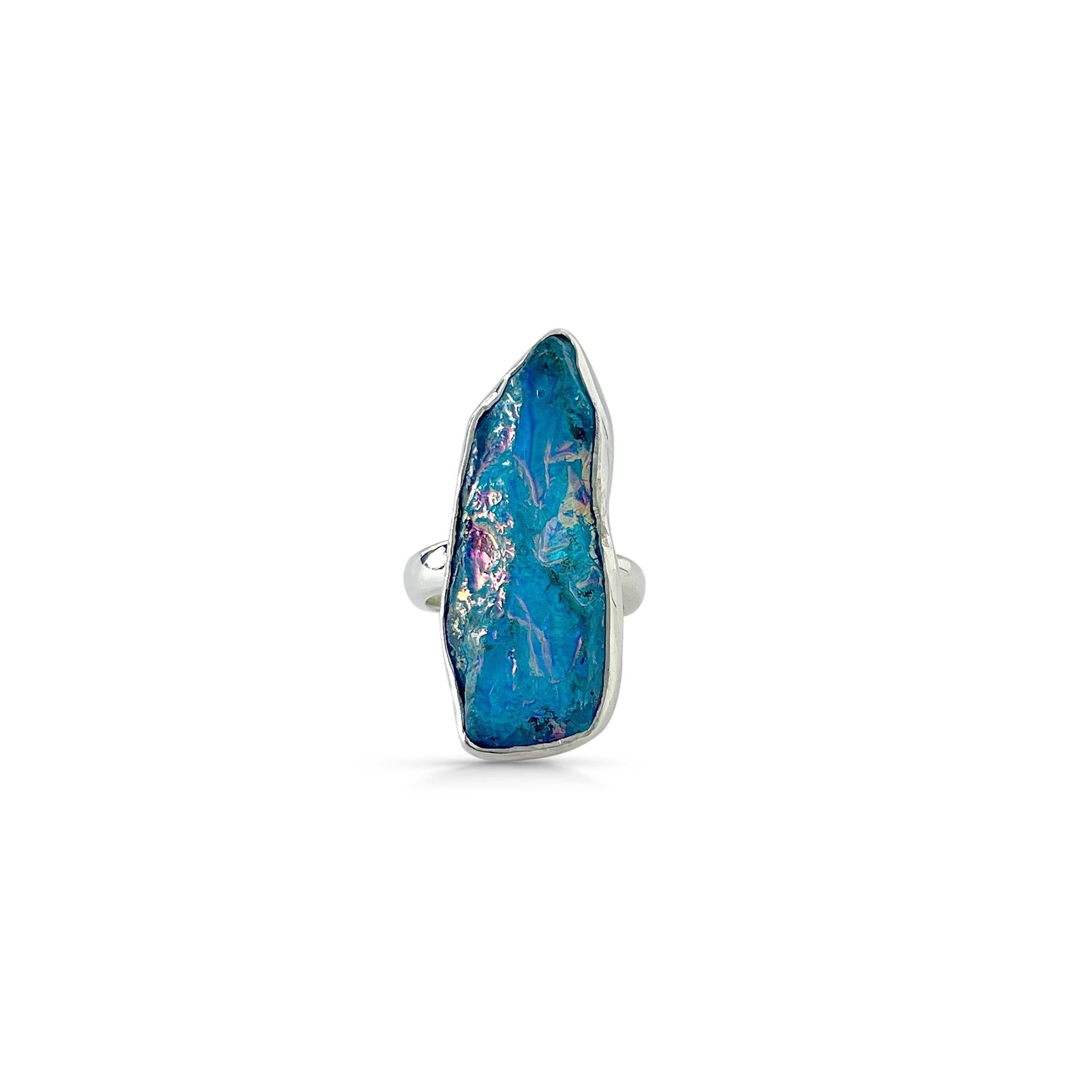 Titanium Druzy Blue Ring-(TDB-2-8)